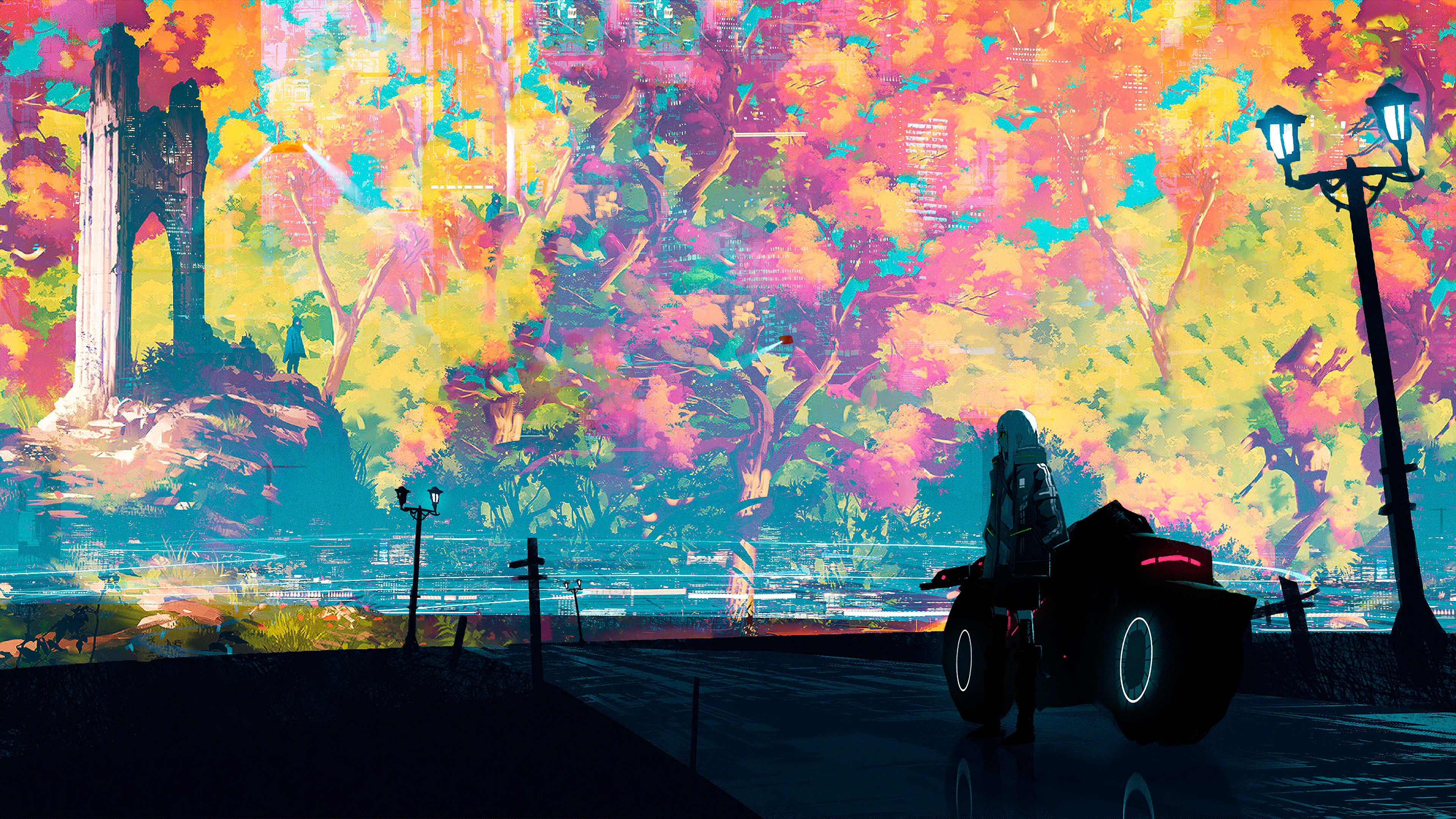 artist, artwork, digital art, hd, 4k, biker, HD Wallpaper
