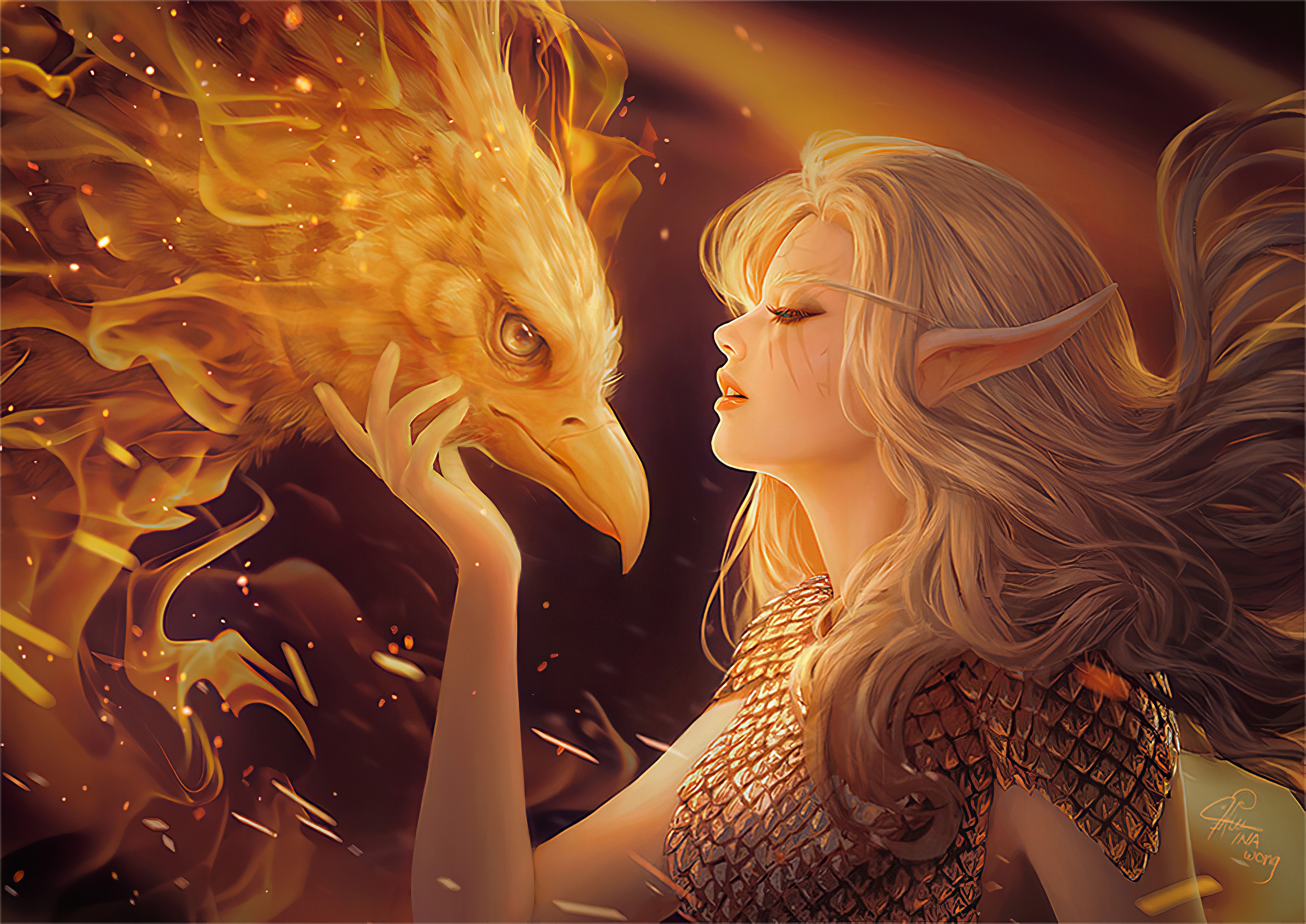 phoenix, artist, artwork, digital art, hd, 4k, artstation, HD Wallpaper