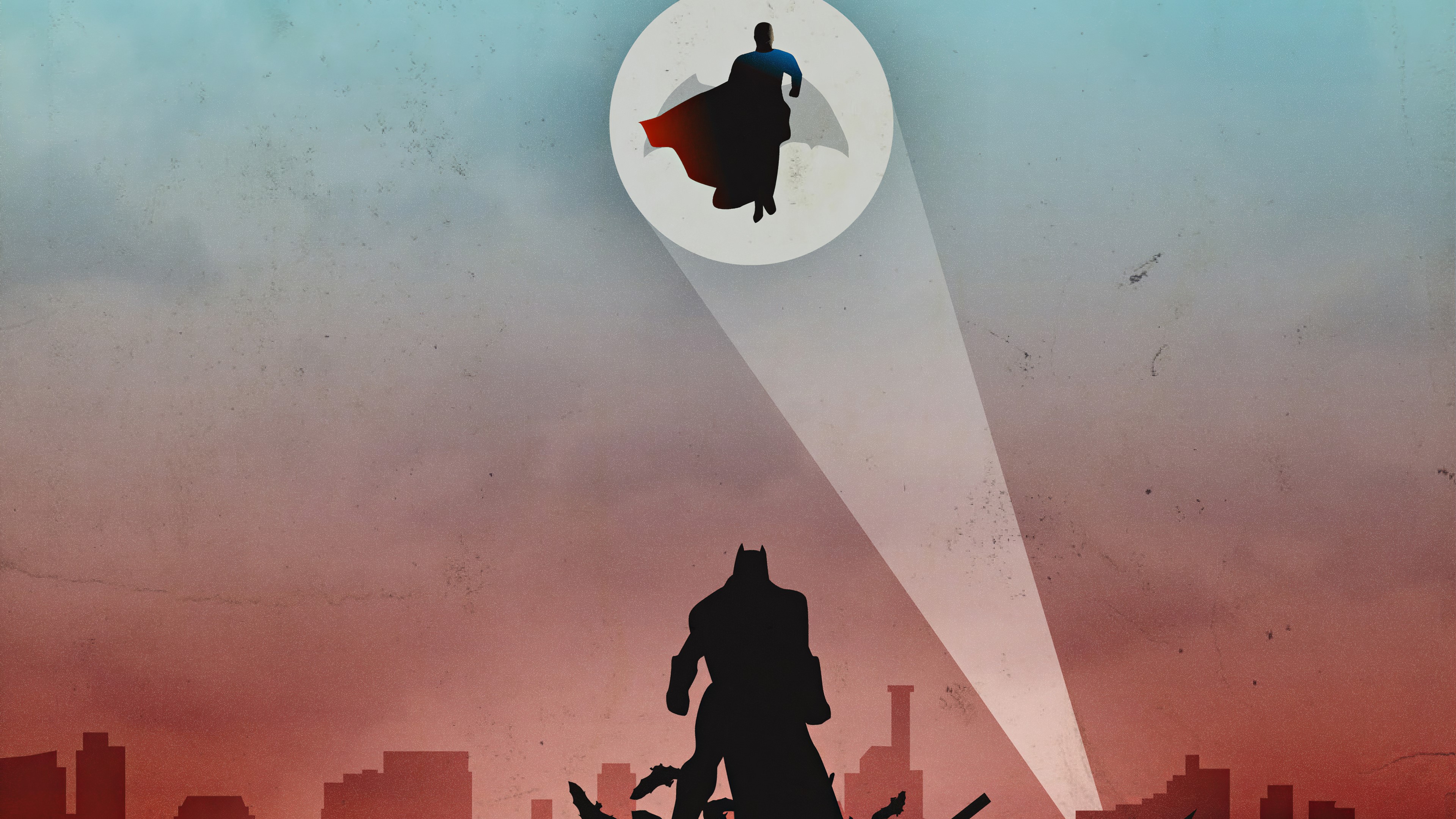 batman, superman, superheroes, artwork, hd, 4k, HD Wallpaper