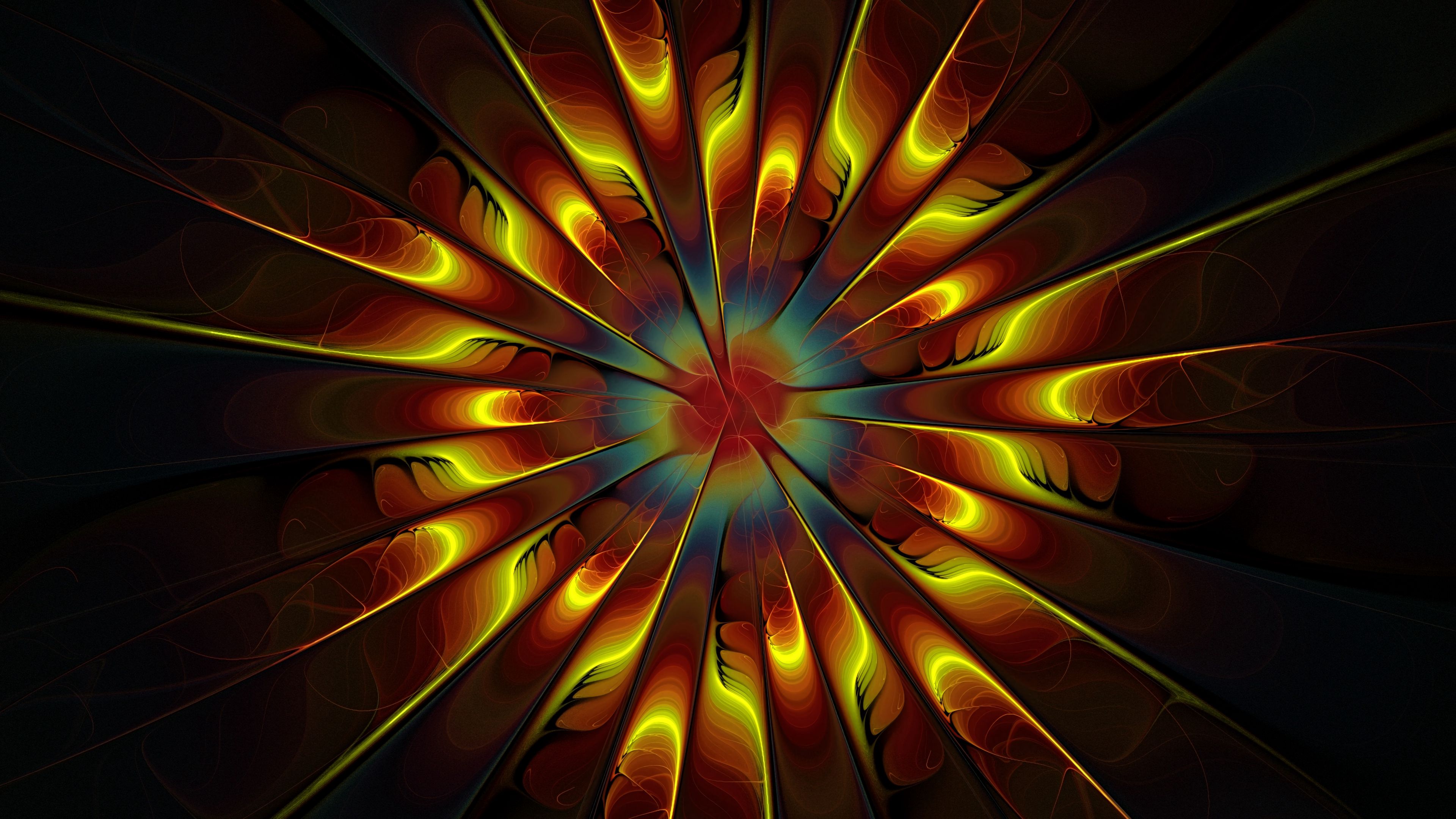 fractal, scattering, glow, abstraction, 4k, HD Wallpaper