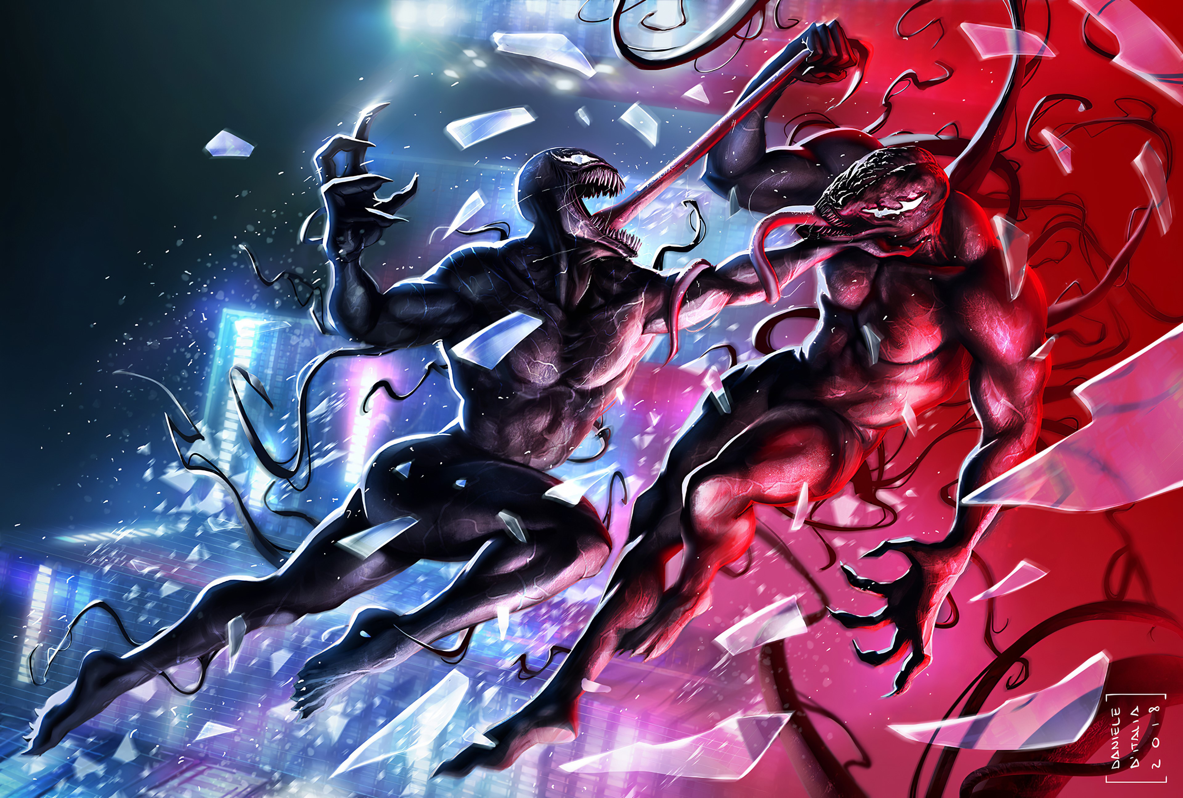 venom, carnage, superheroes, artwork, hd, 4k, artstation, HD Wallpaper