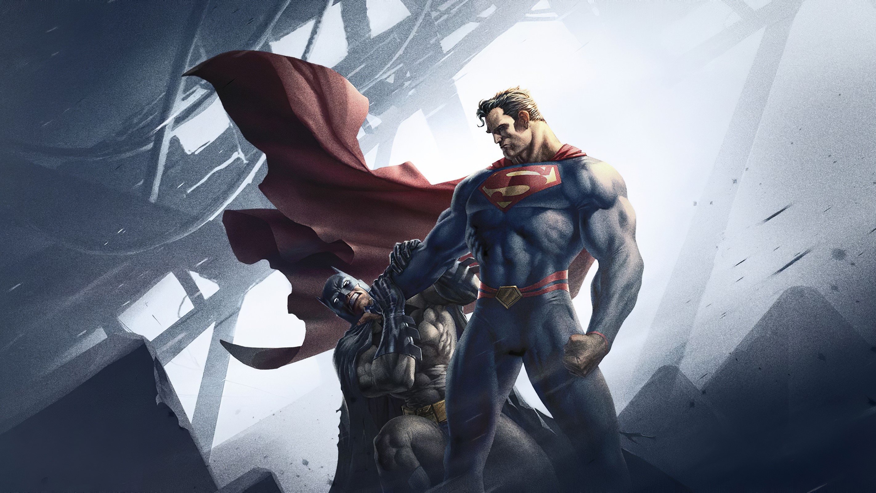 superman, batman, superheroes, artwork, hd, HD Wallpaper