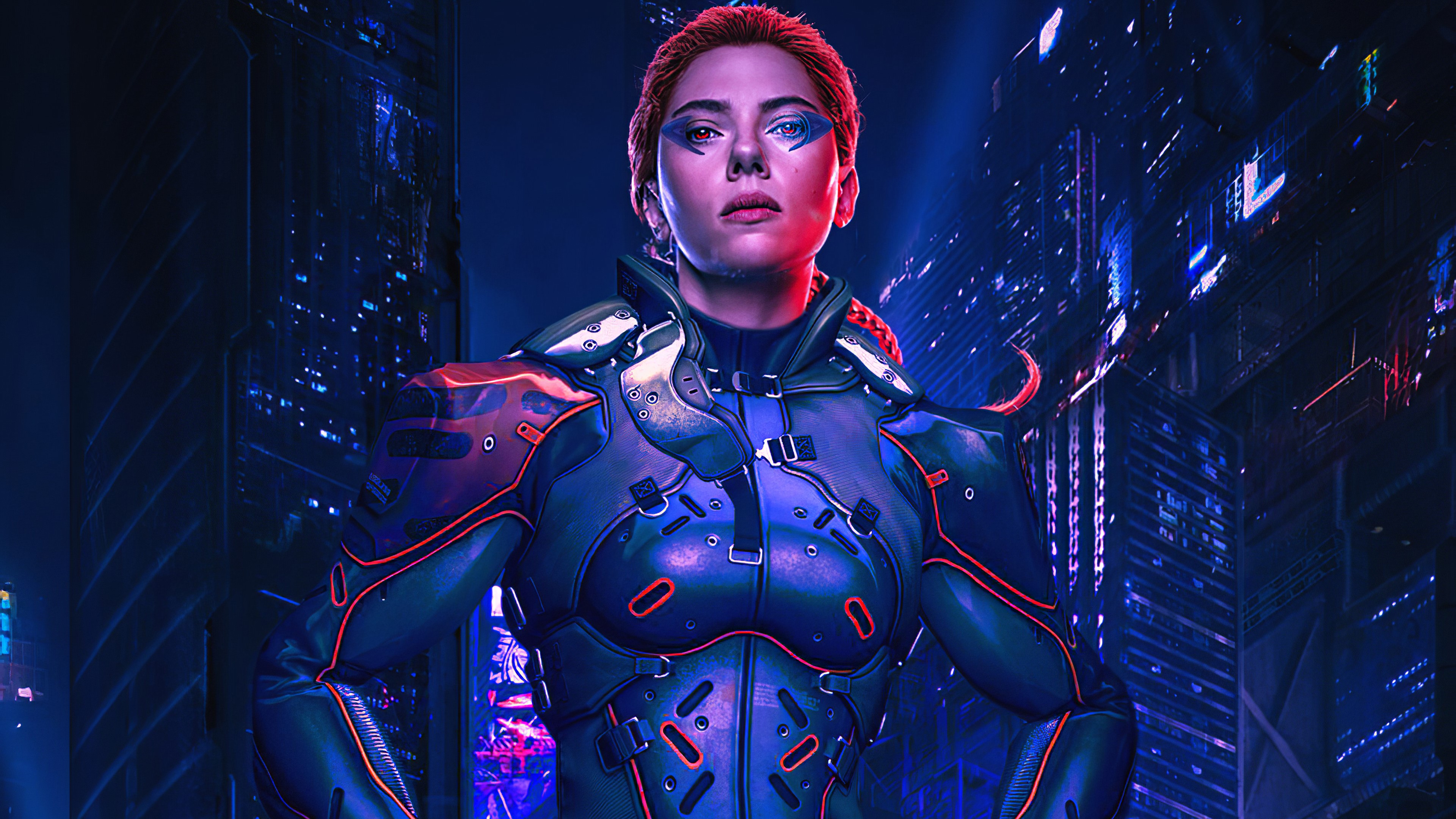 black widow, 2020 movies, movies, hd, 4k, cyberpunk, artist, artwork, digital art, artstation, HD Wallpaper