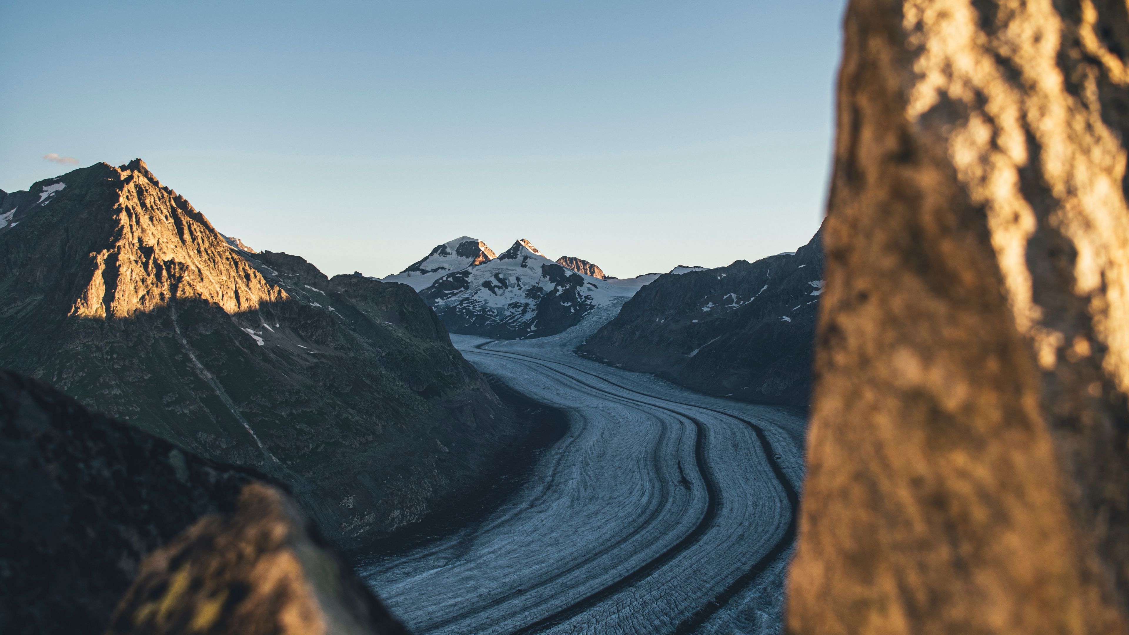 mountains, rocks, road, snow, nature, 4k, HD Wallpaper