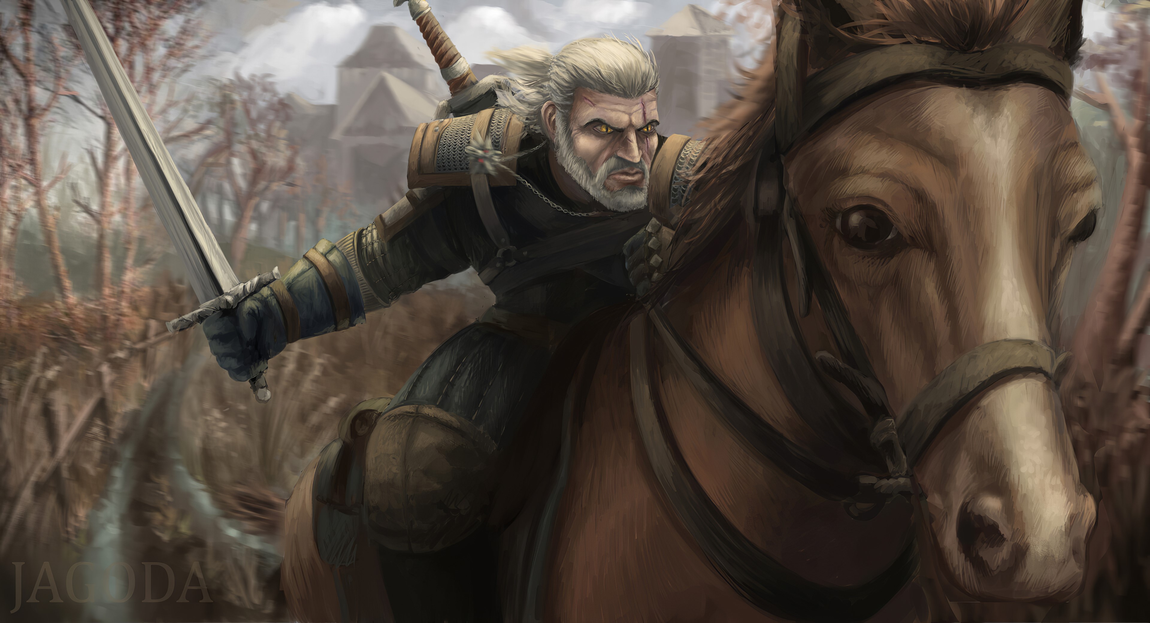 witcher, artwork, artist, hd, 4k, artstation, HD Wallpaper