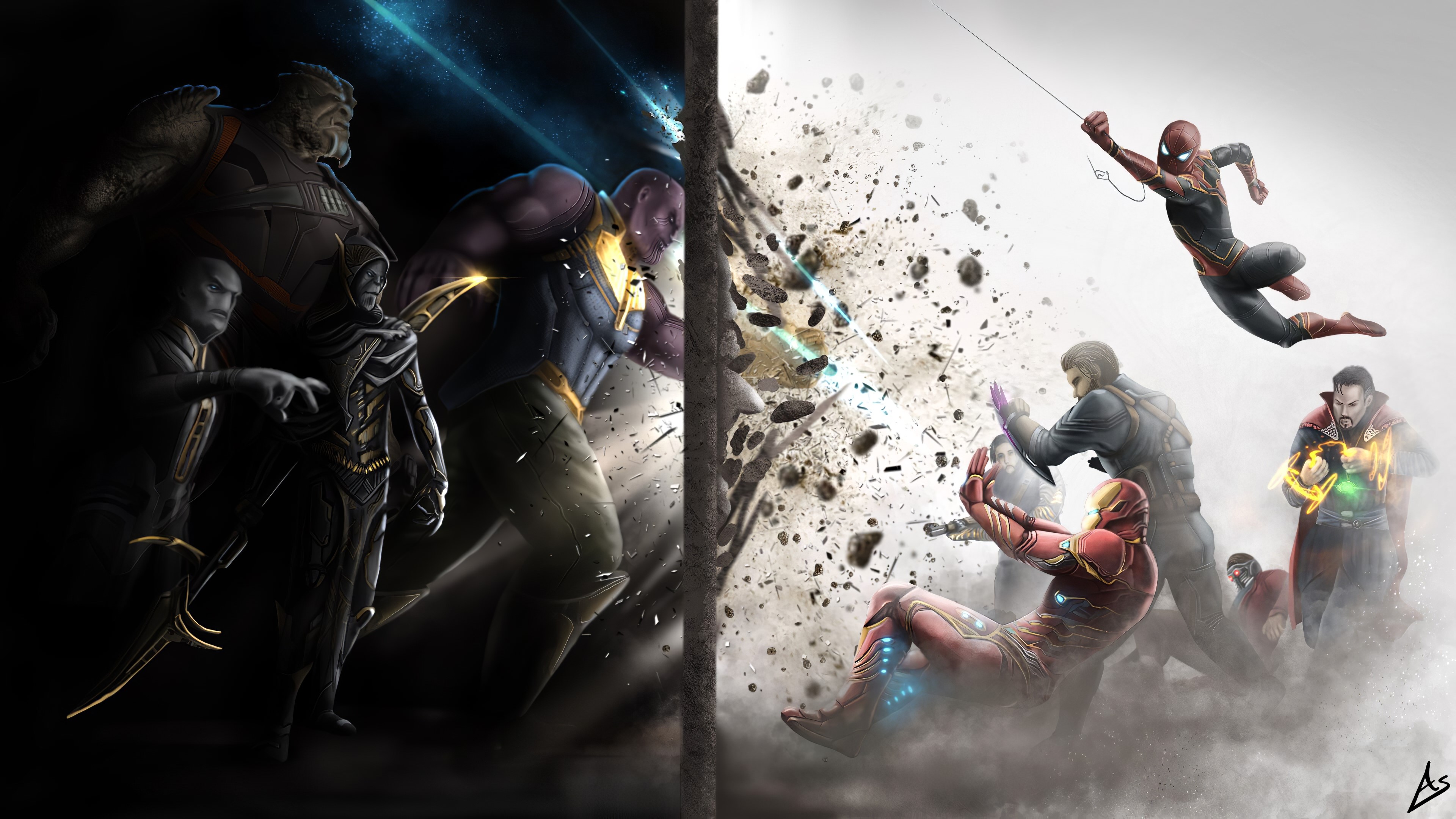 thanos, avengers, superheroes, artwork, hd, 4k, HD Wallpaper