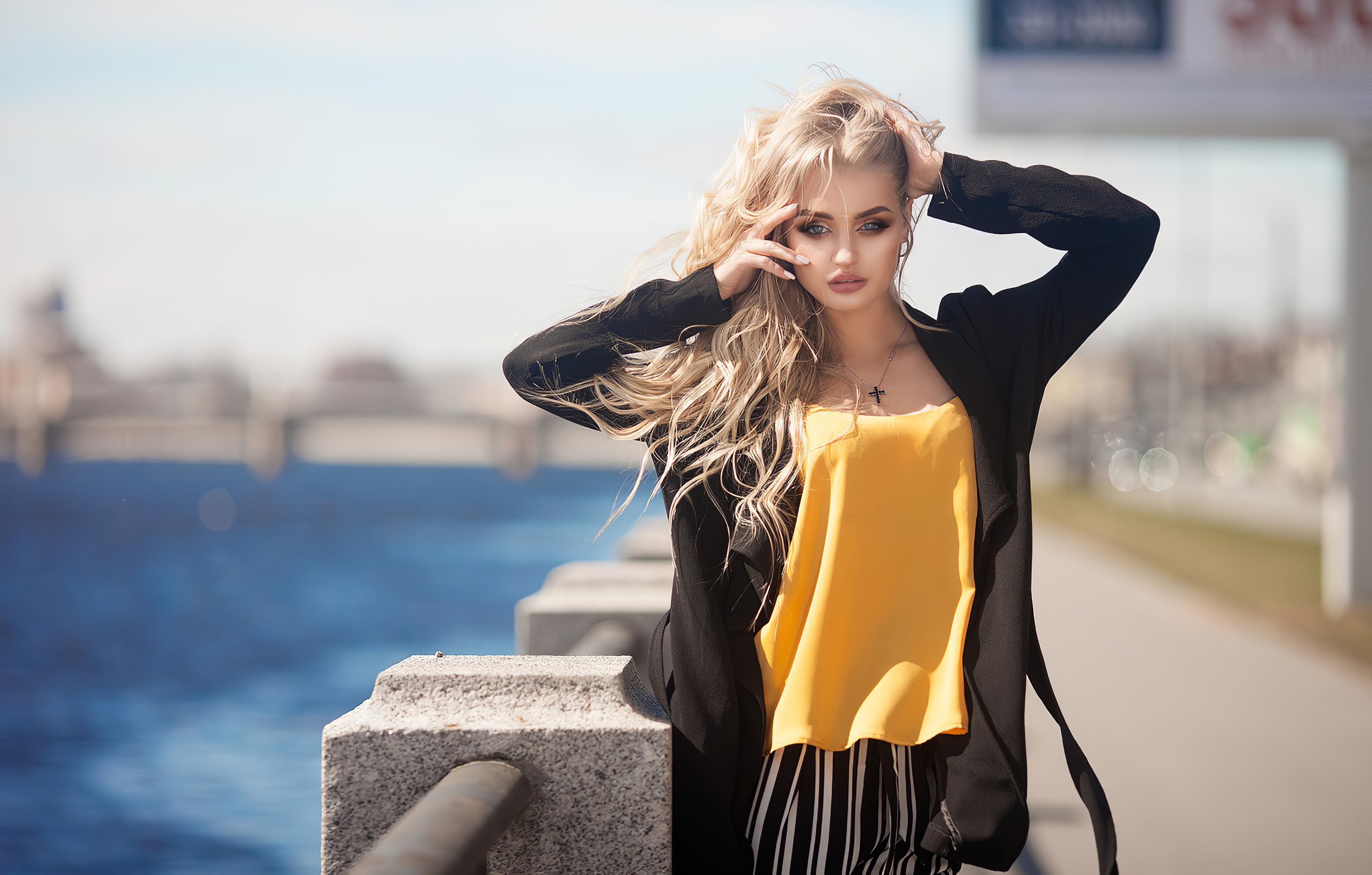 blonde, girls, model, hd, 4k, HD Wallpaper