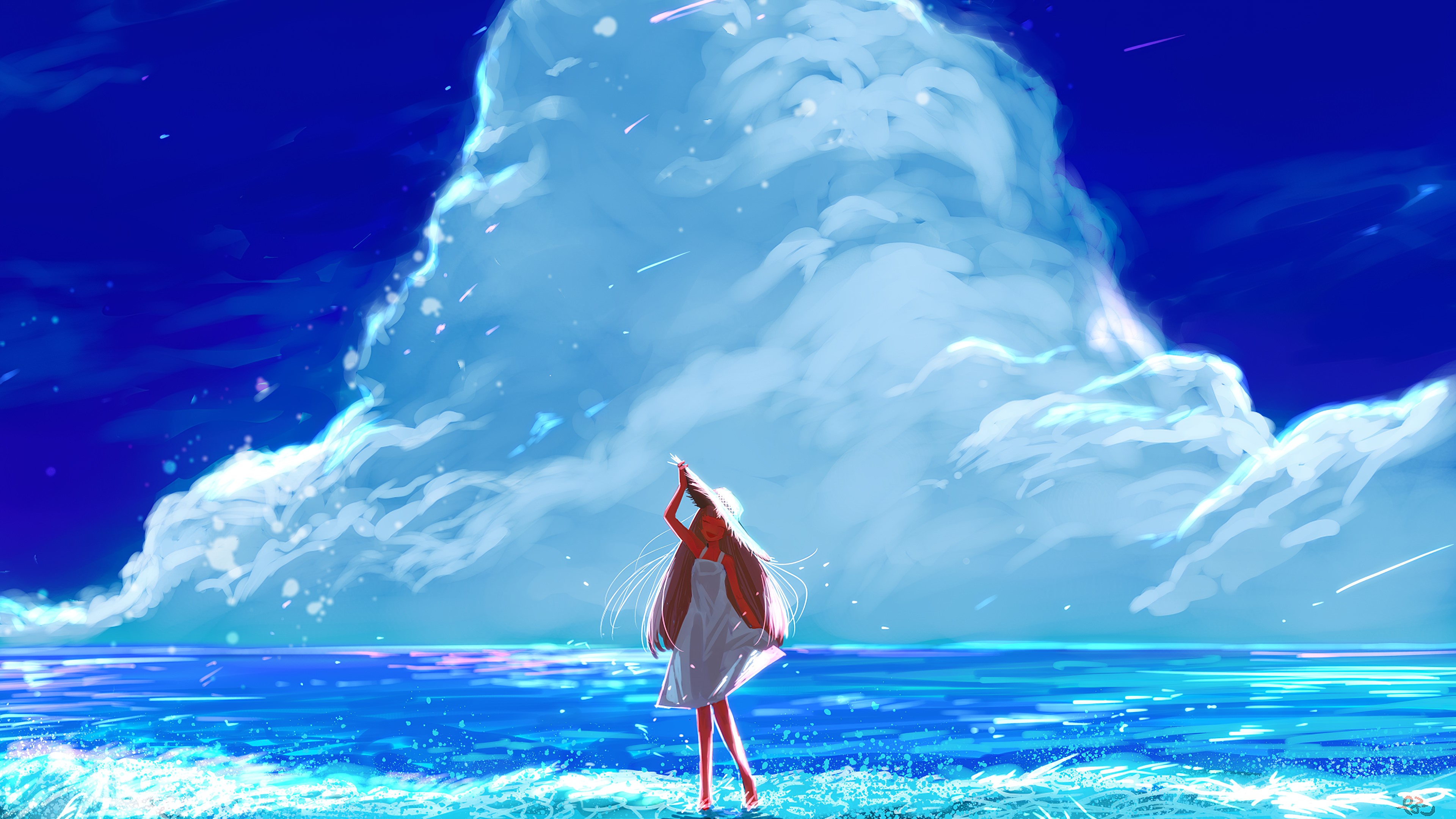 anime girl, anime, artist, artwork, digital art, hd, 4k, HD Wallpaper