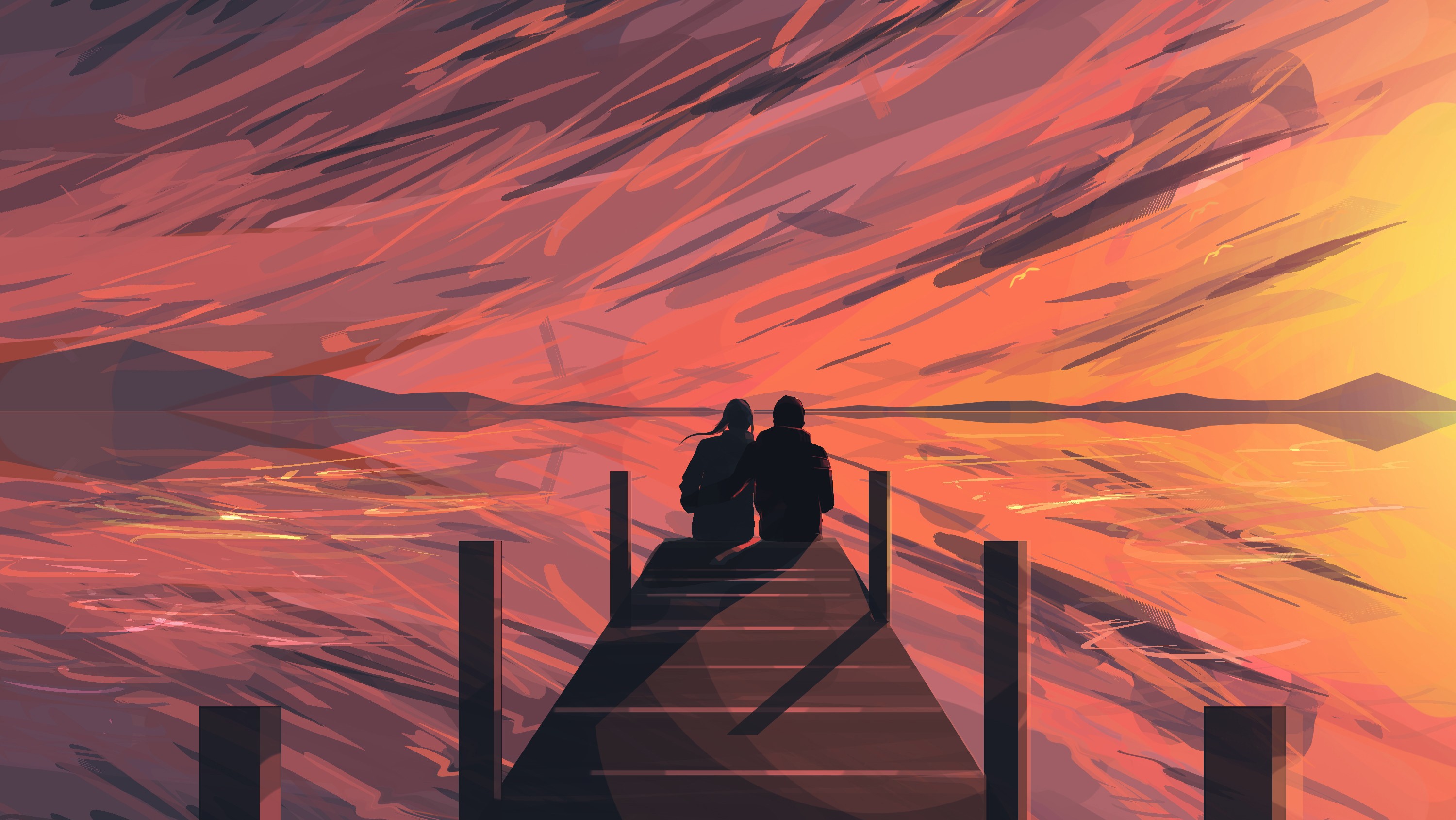 couple, artist, artwork, digital art, hd, artstation, HD Wallpaper