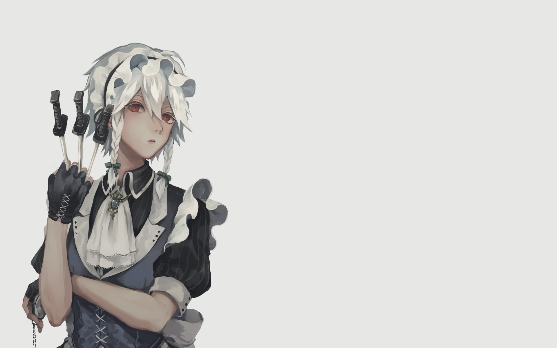 anime, anime girls, Touhou, Izayoi Sakuya, maid, HD Wallpaper