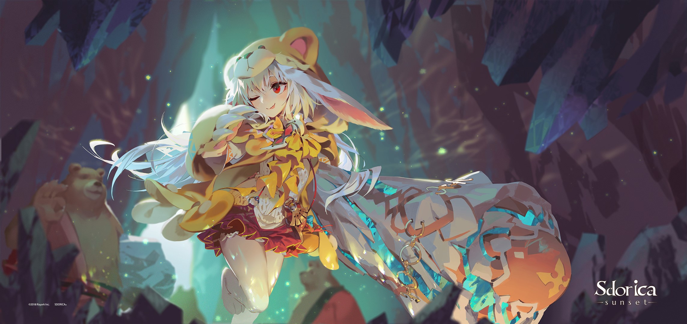 anime girls, anime, fantasy girl, red eyes, HD Wallpaper