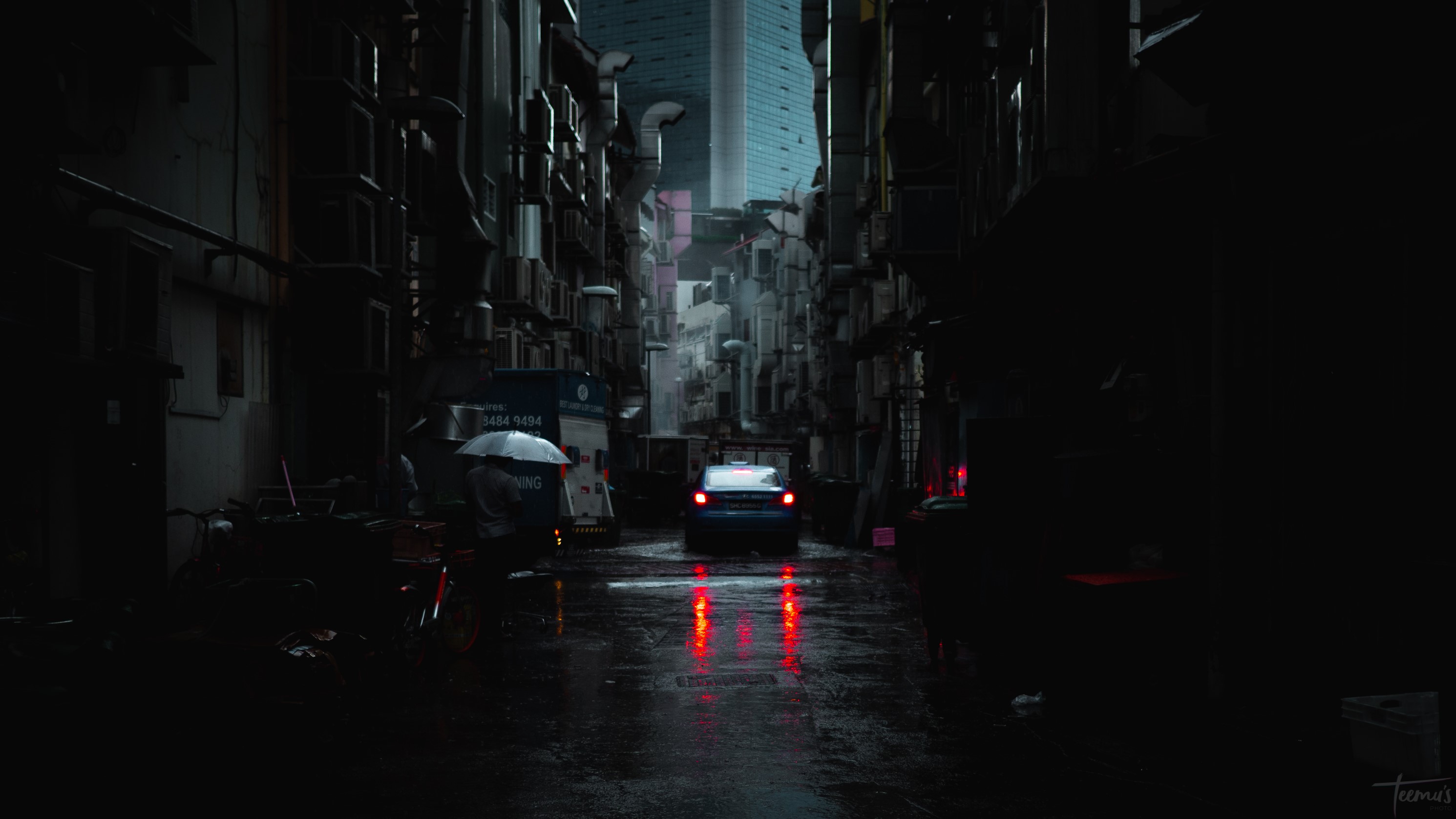 teemusphoto, urban, dystopian, Singapore, street, dark, Hyundai, HD Wallpaper