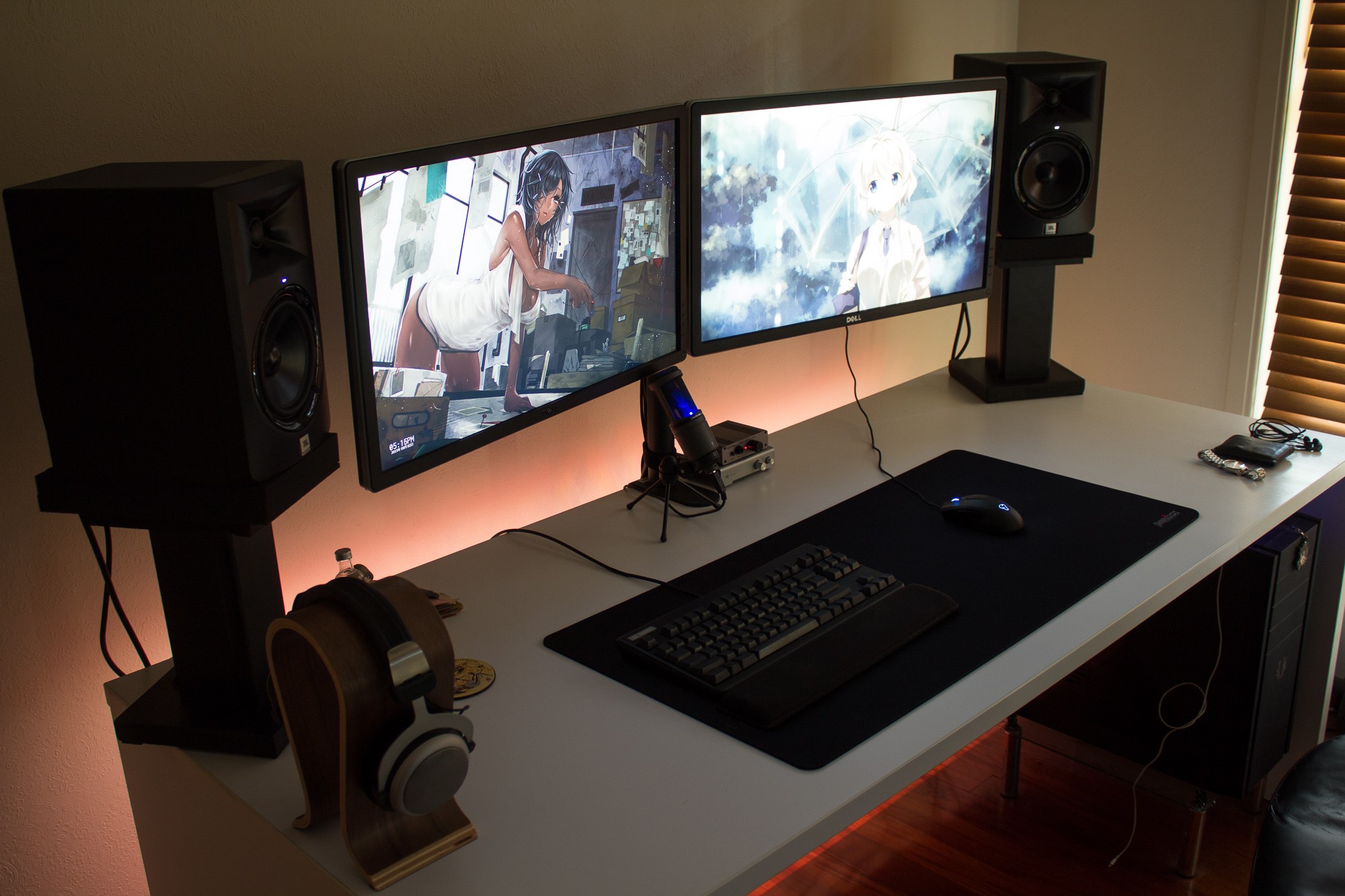 workspace, computer, technology, interior, room, HD Wallpaper