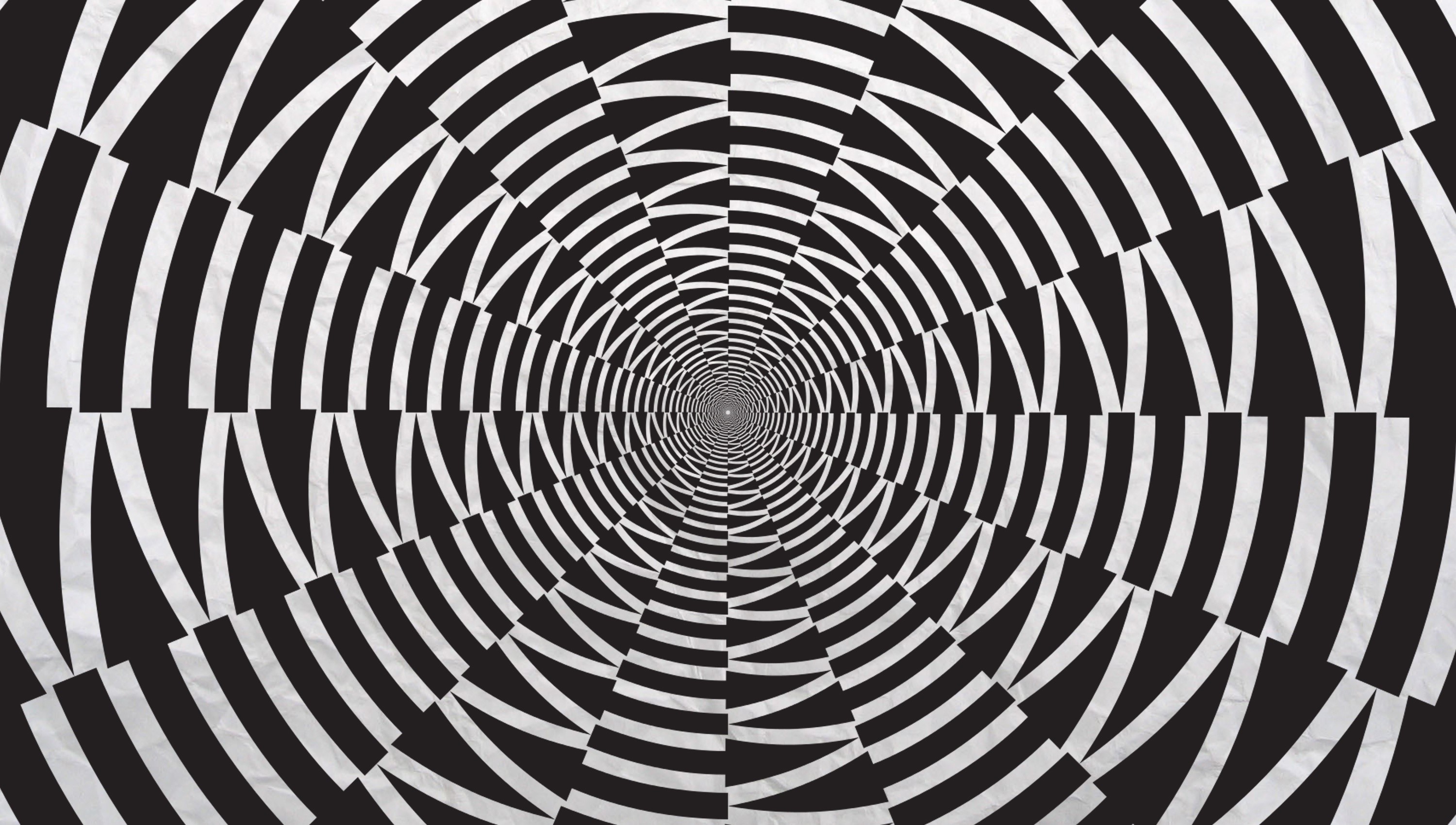digital art, optical illusion, monochrome, abstract, HD Wallpaper