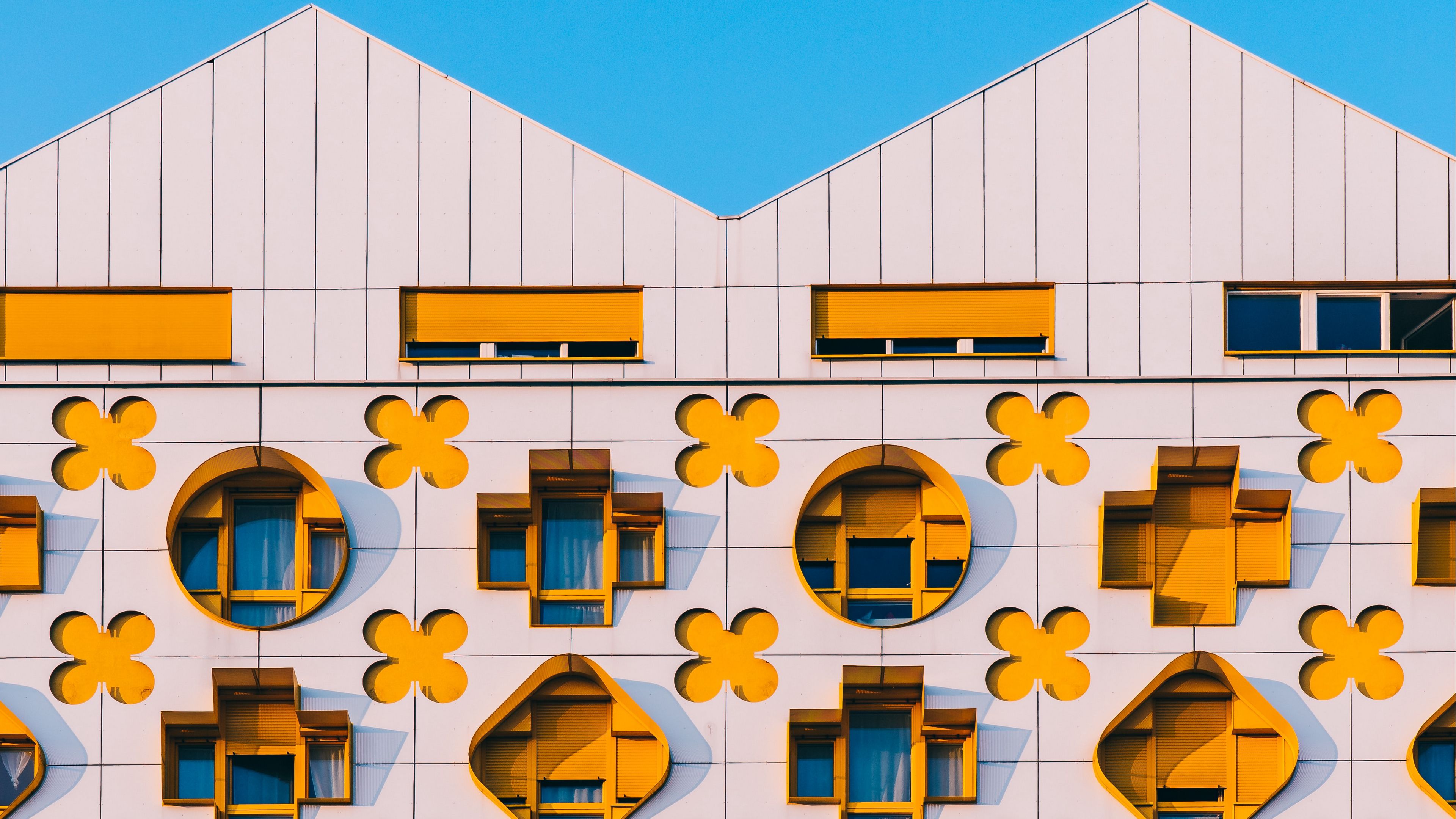 building, facade, architecture, decoration, windows, 4k, HD Wallpaper