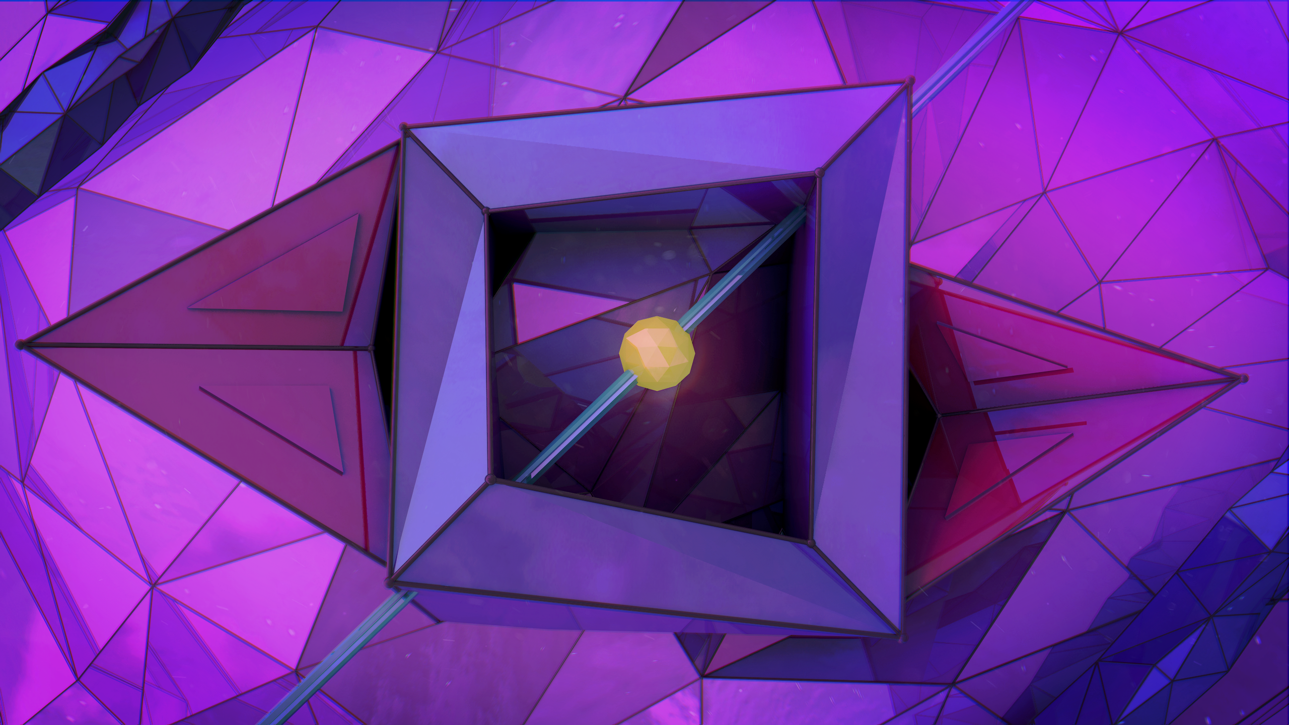 abstract, geometry, geometric figures, glowing, Shockwave, purple, HD Wallpaper