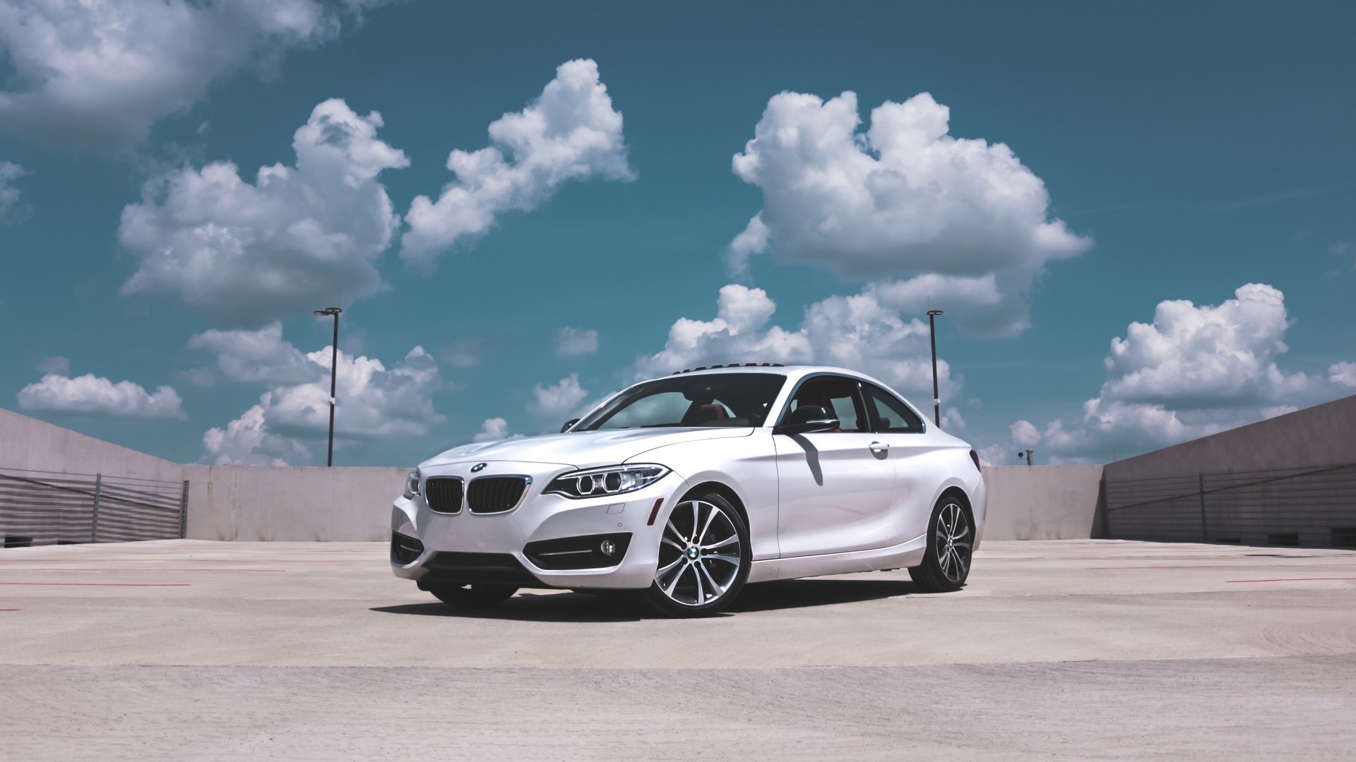 BMW, white cars, clouds, car, vehicle, BMW 2 Series, HD Wallpaper