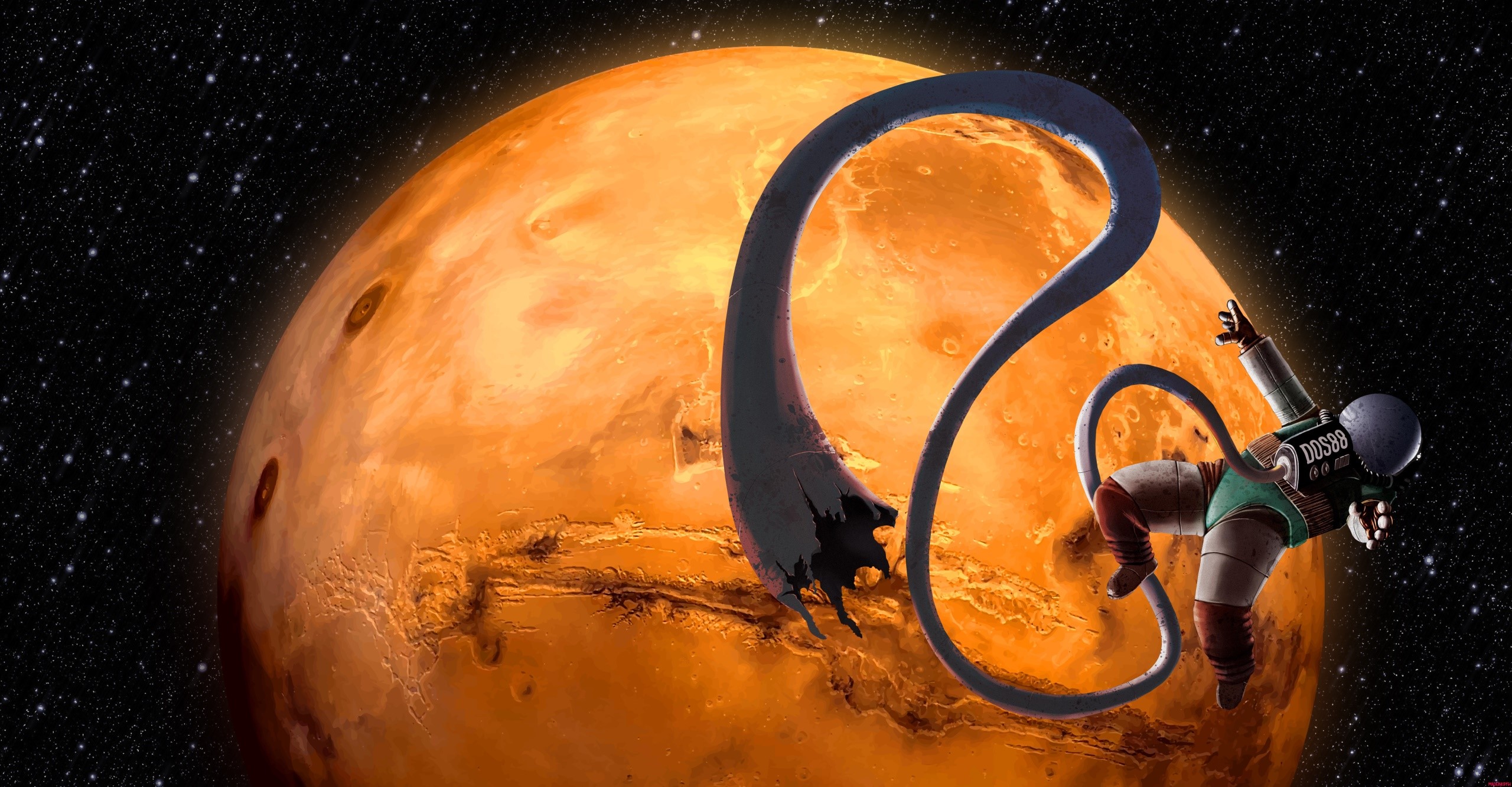 space, planet, astronaut, space art, artwork, HD Wallpaper
