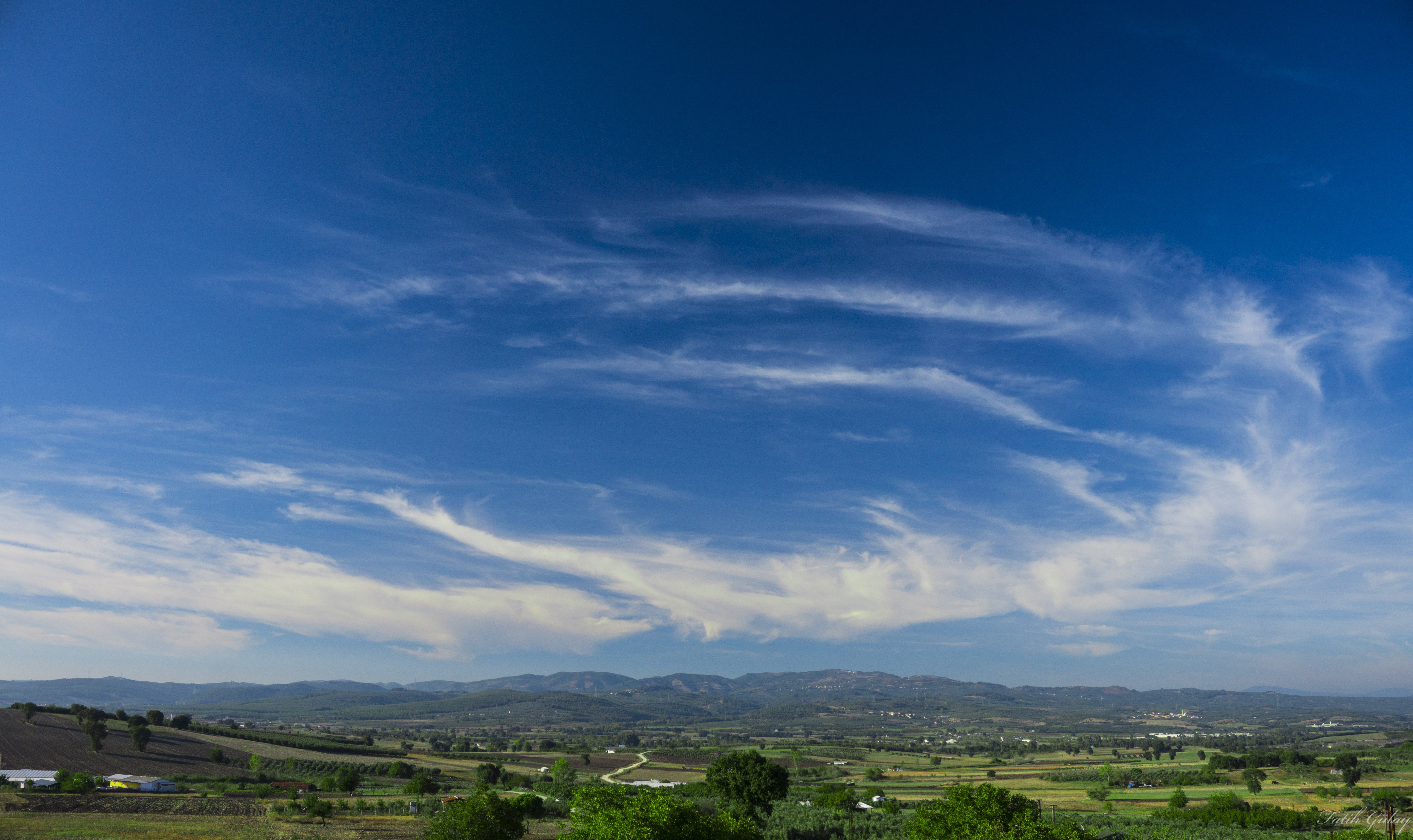 green, blue, sky, clouds, landscape, HD Wallpaper