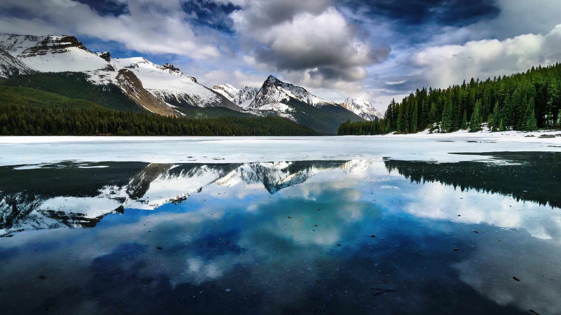 mountains, water, Lake Louise, lake, Canada, ice, forest, HD Wallpaper