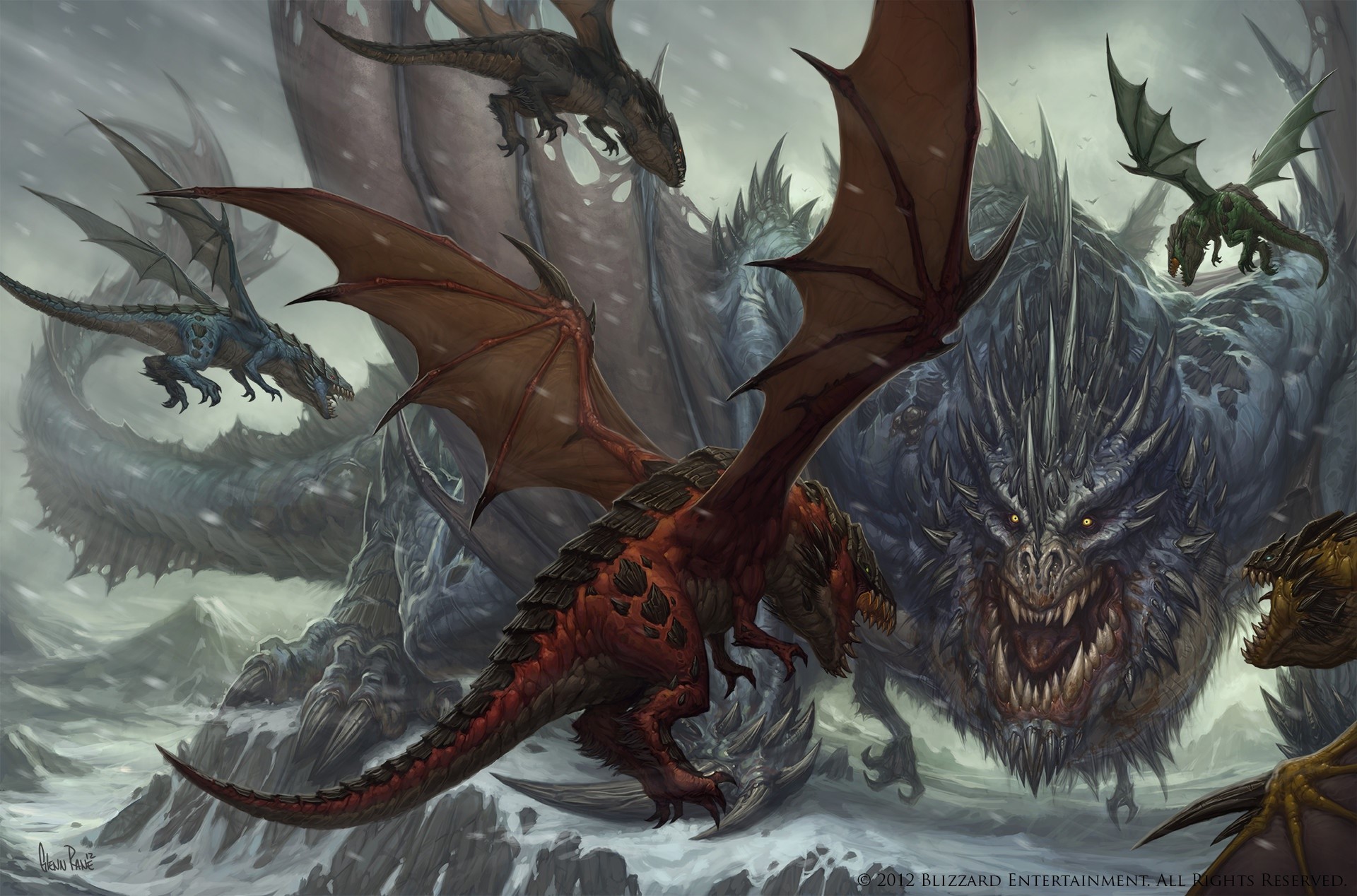 World of Warcraft, 2012 (Year), video games, Blizzard Entertainment, dragon, creature, HD Wallpaper