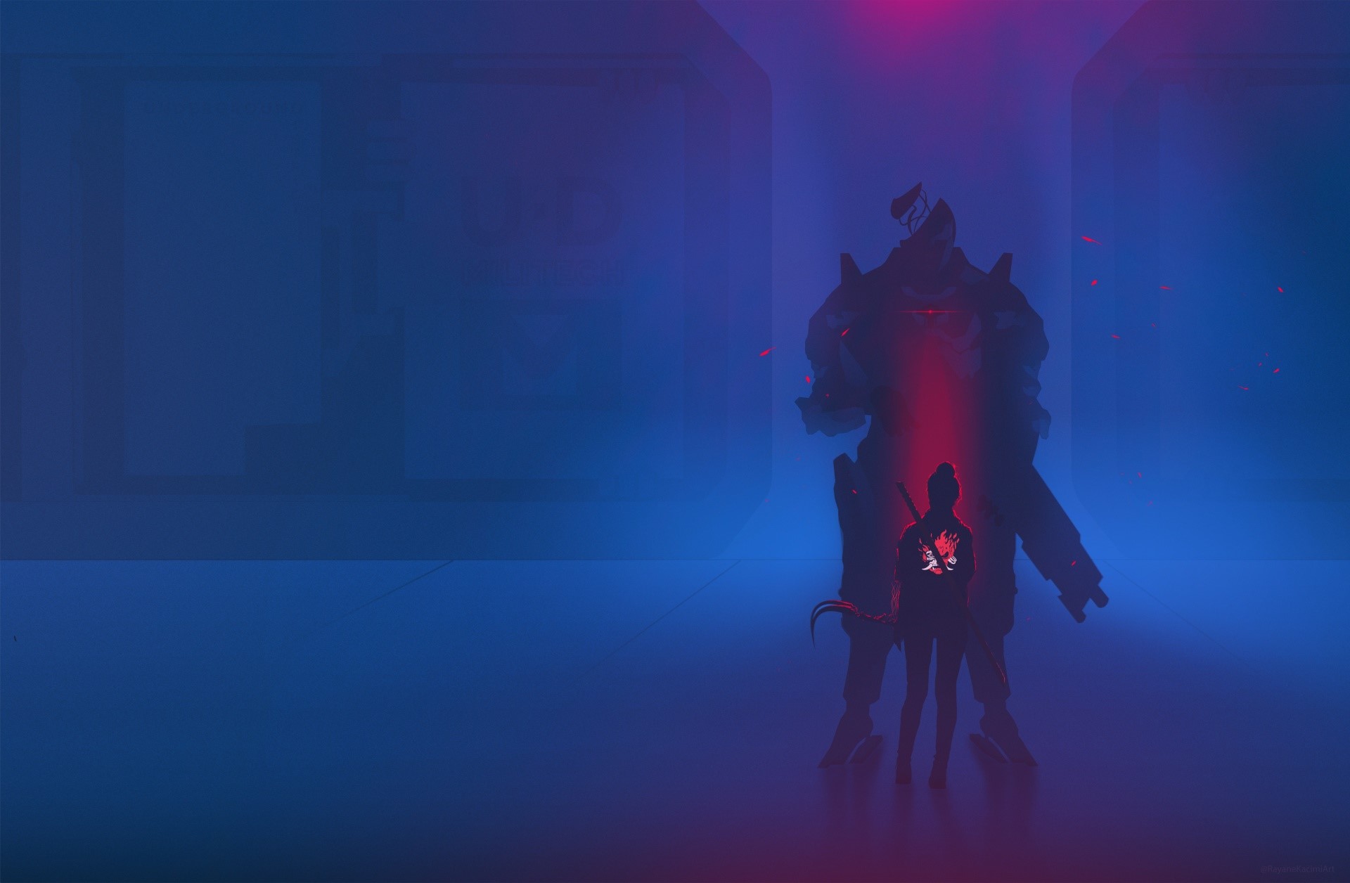 neon, dark, artwork, Cyberpunk 2077, HD Wallpaper