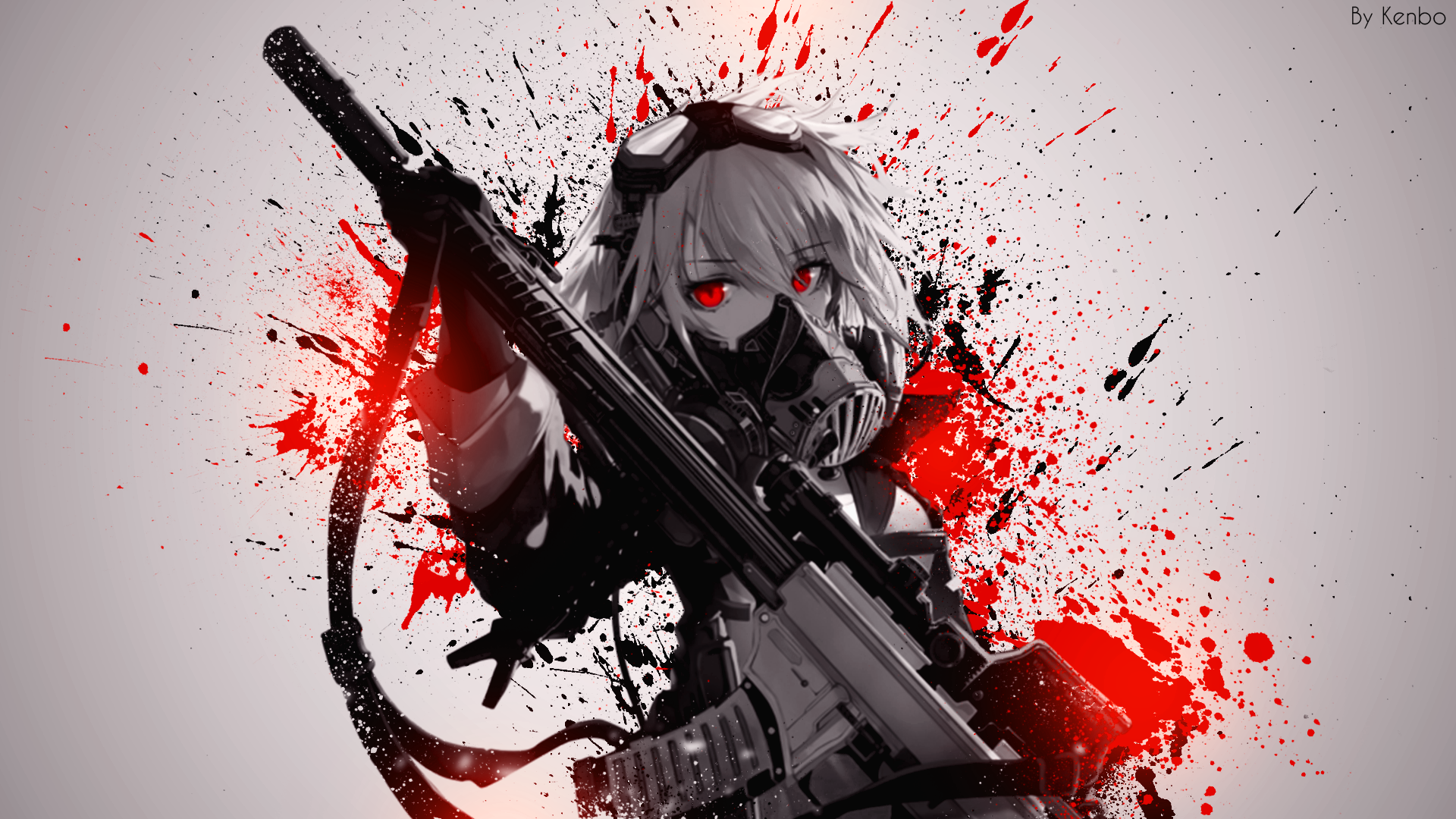 anime, paint splatter, splatter, HD Wallpaper