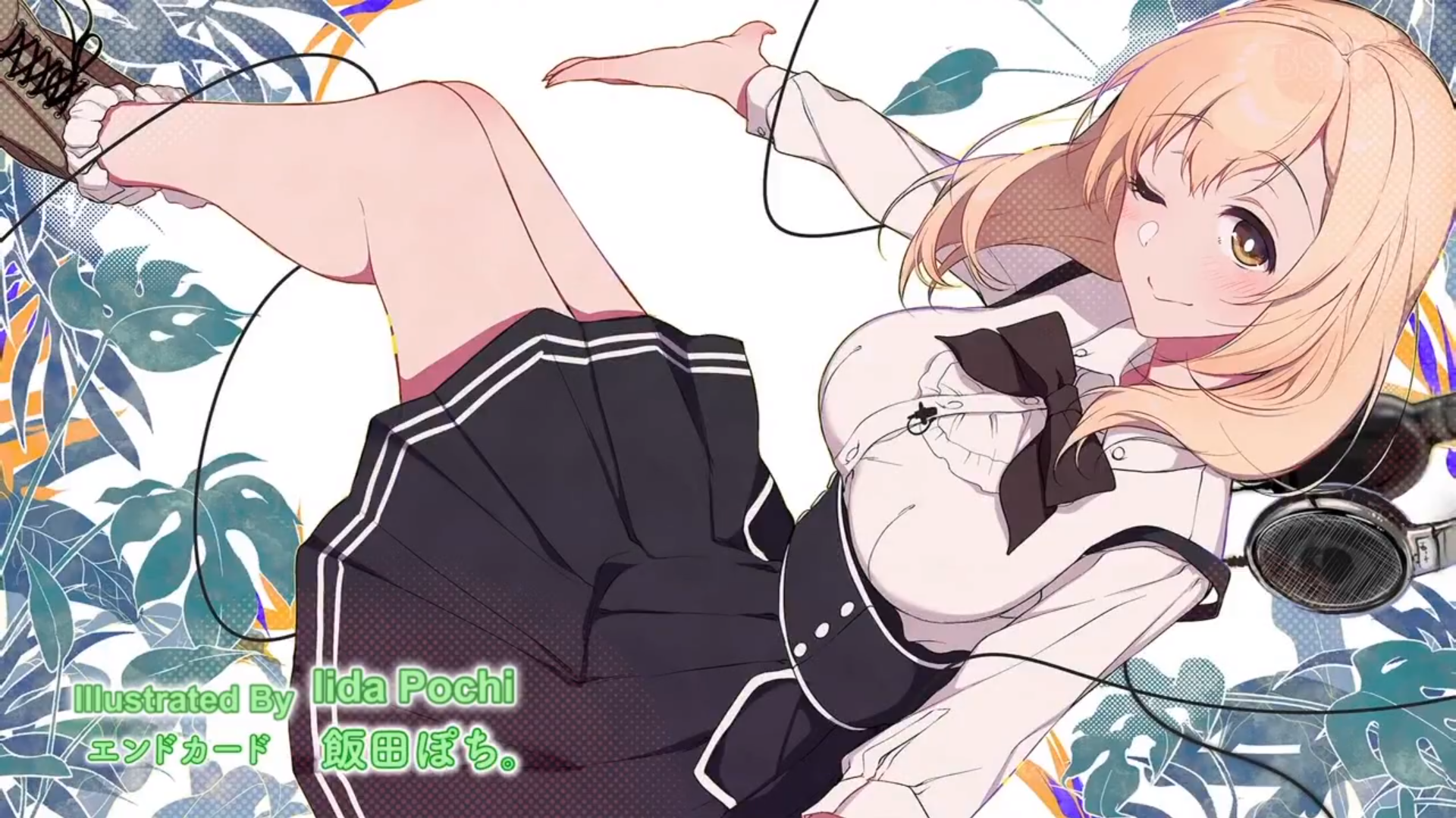 blond hair, music, skirt, anime girls, HD Wallpaper