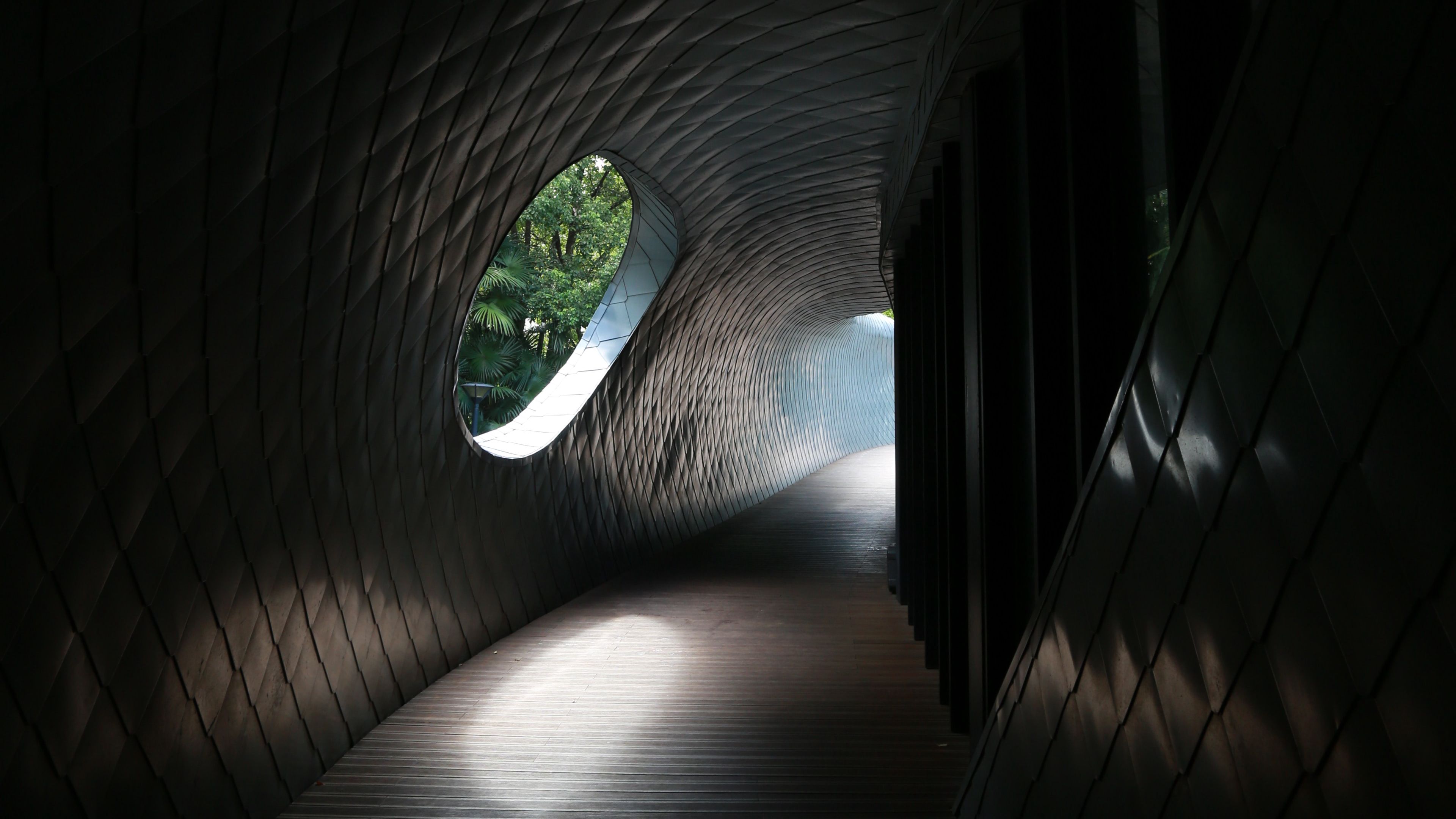 tunnel, corridor, dark, architecture, building, 4k, HD Wallpaper
