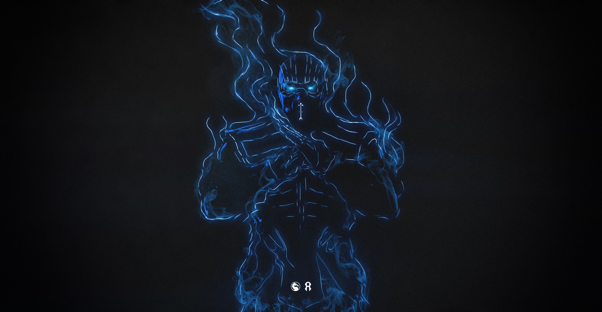Sub-Zero, video game art, video games, Mortal Kombat, blue, HD Wallpaper