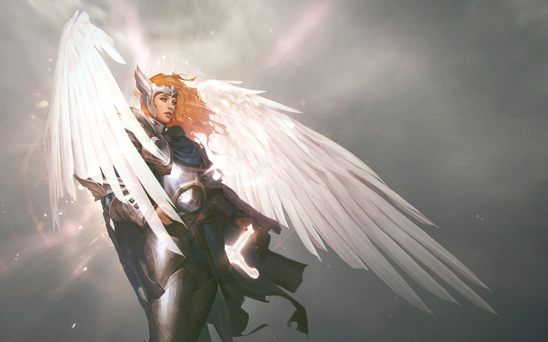 fantasy art, fantasy girl, wings, HD Wallpaper