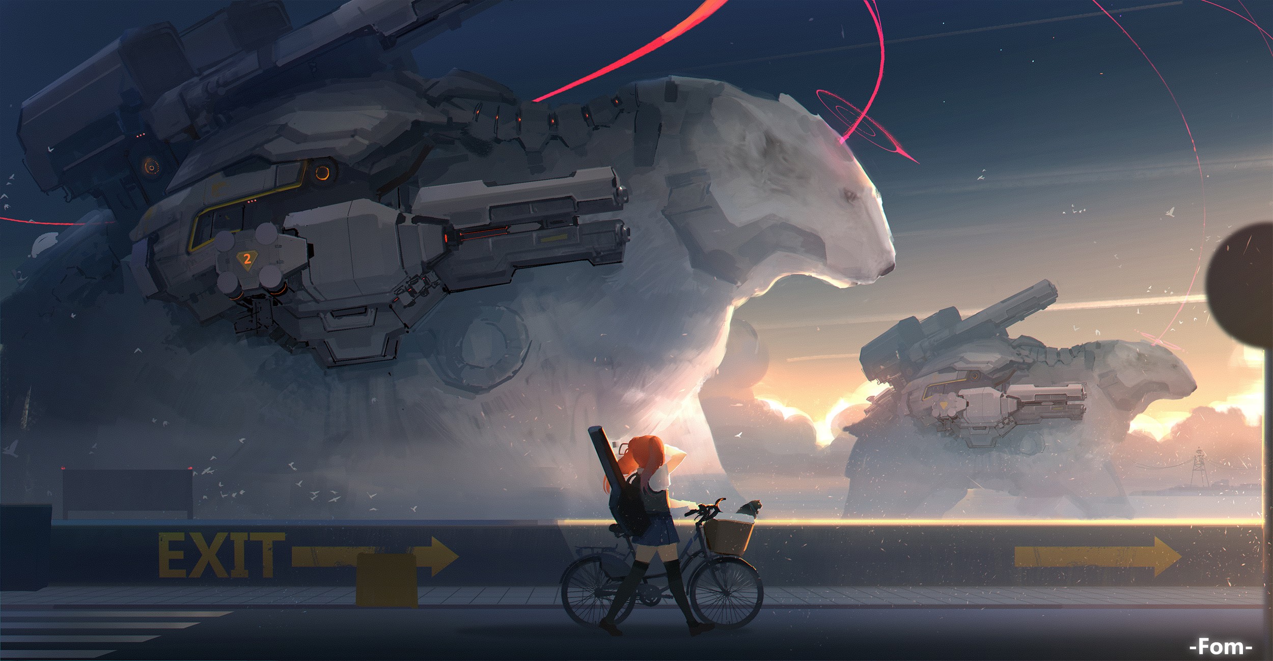 artwork, digital art, anime girls, science fiction, futuristic, HD Wallpaper