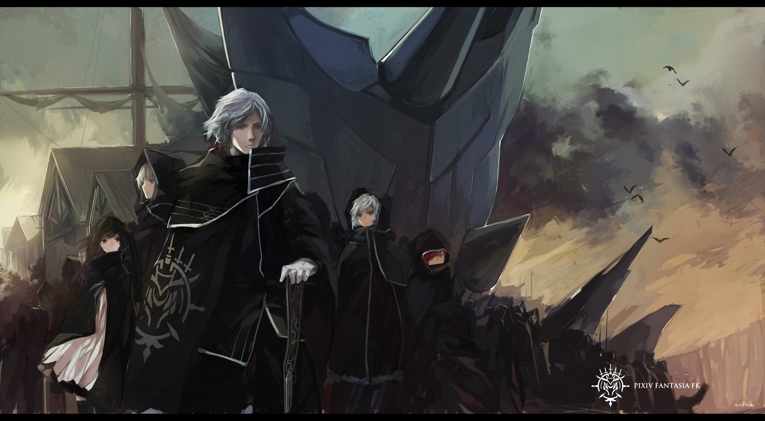 digital art, artwork, anime, white hair, HD Wallpaper