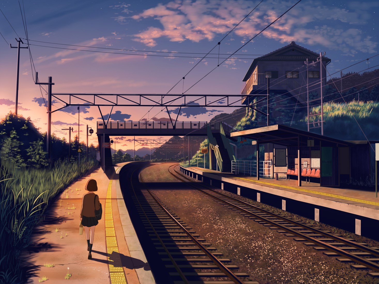 digital art, artwork, city, urban, railway, HD Wallpaper