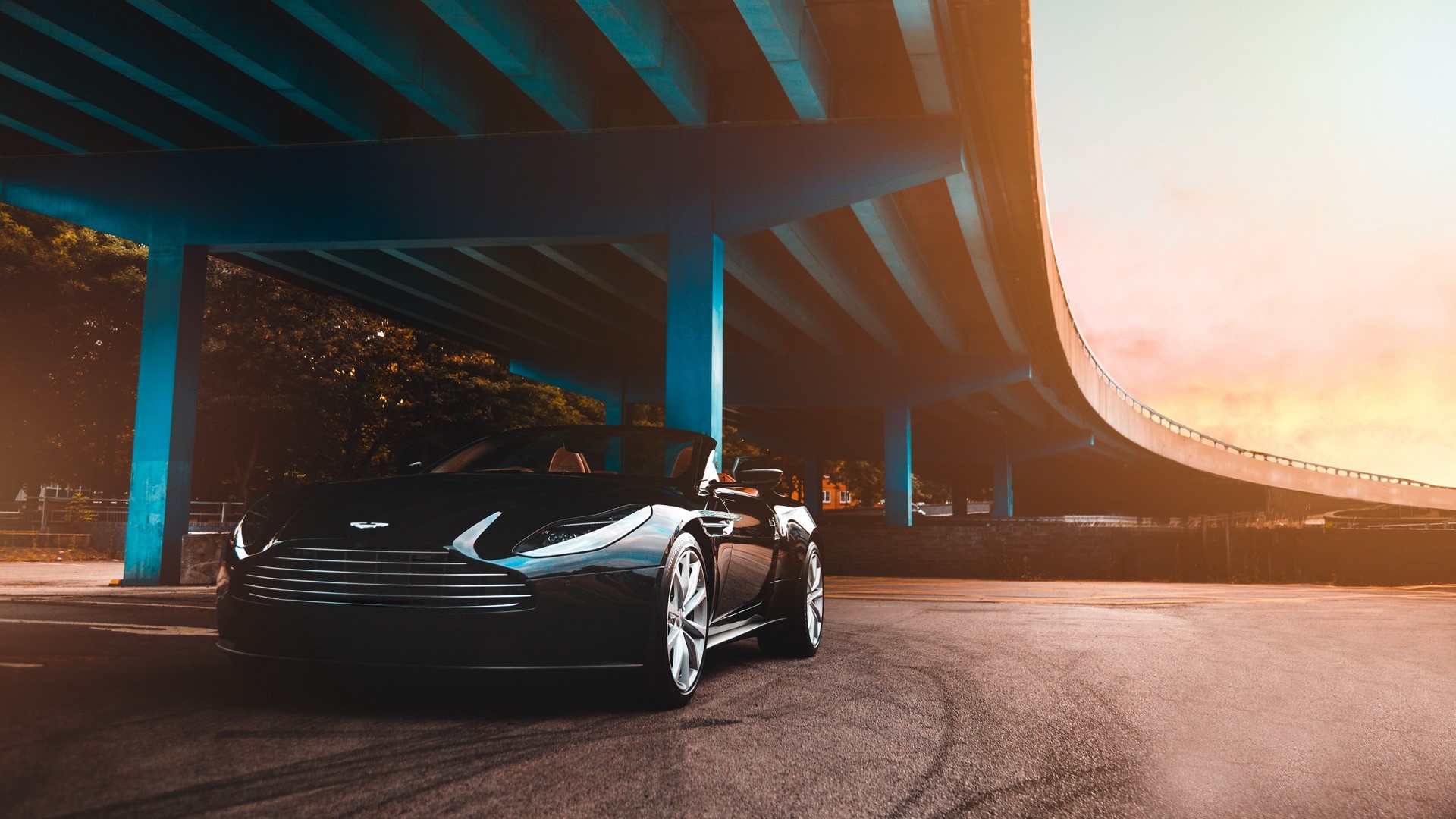bridge, luxury cars, Aston Martin, HD Wallpaper