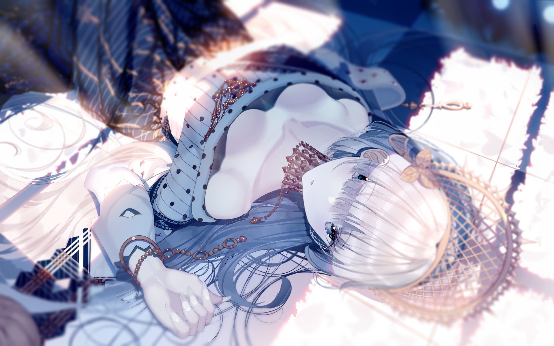 anime, anime girls, boobs, blue eyes, HD Wallpaper