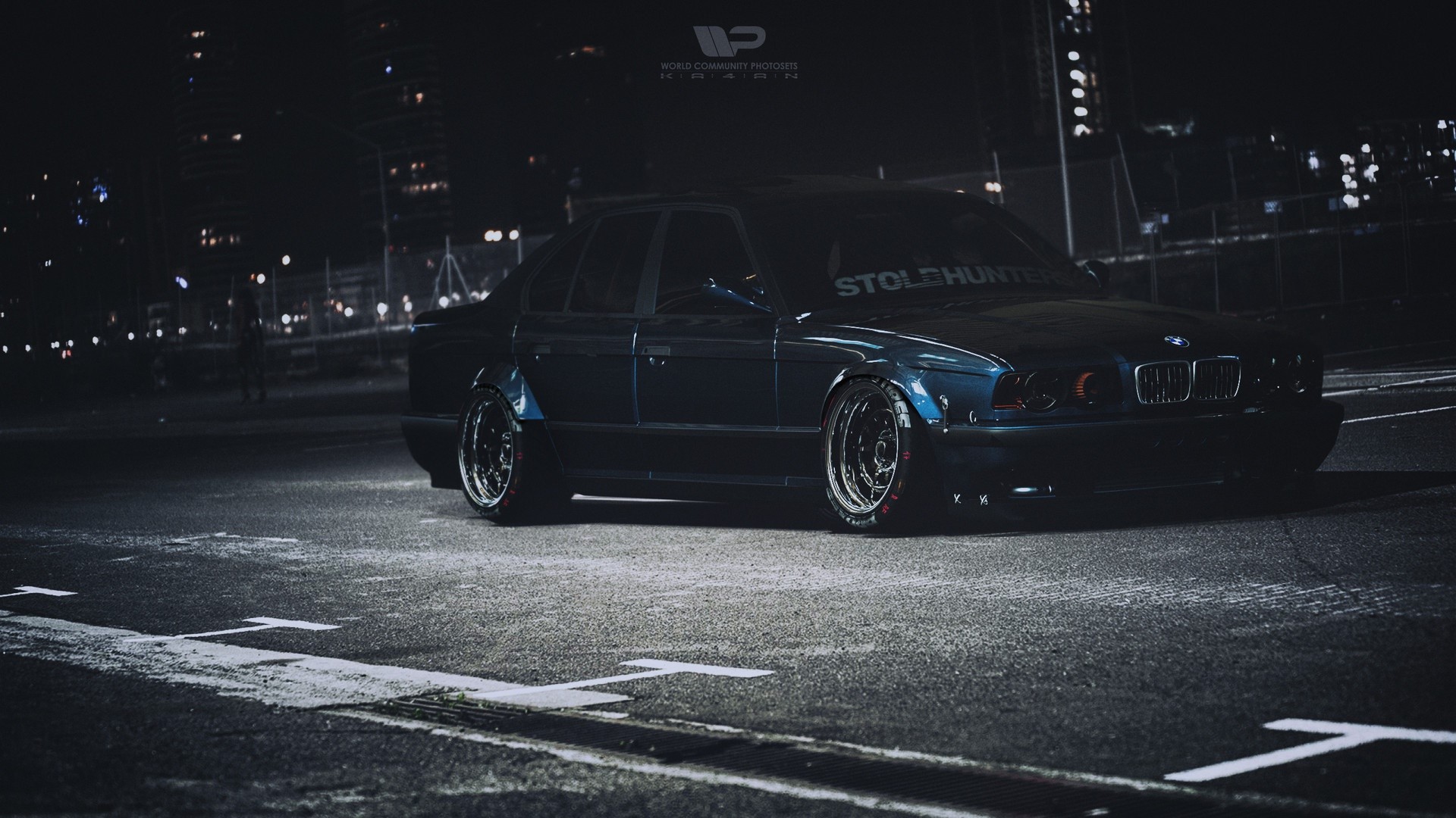 dark, car, vehicle, BMW, BMW E34, Kalyan Polischuk, BMW 5 Series, HD Wallpaper