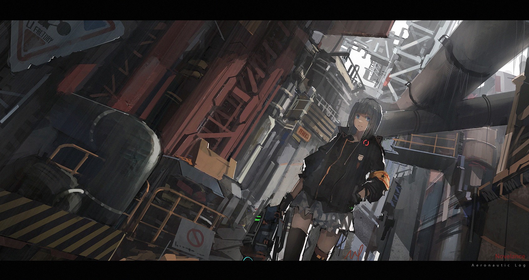 anime girls, digital art, artwork, science fiction, HD Wallpaper