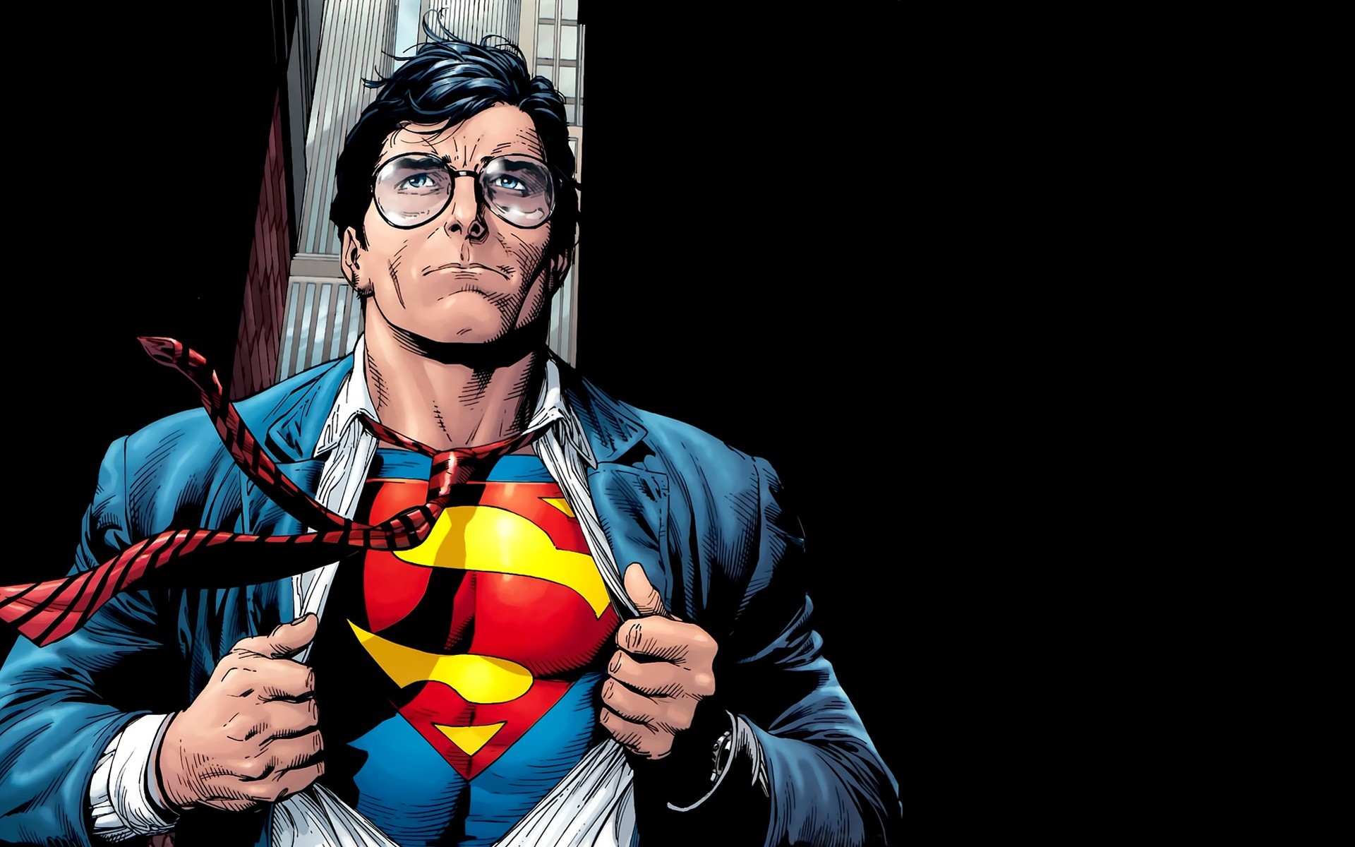 logo, movie characters, comic art, superhero, tie, black background, HD Wallpaper