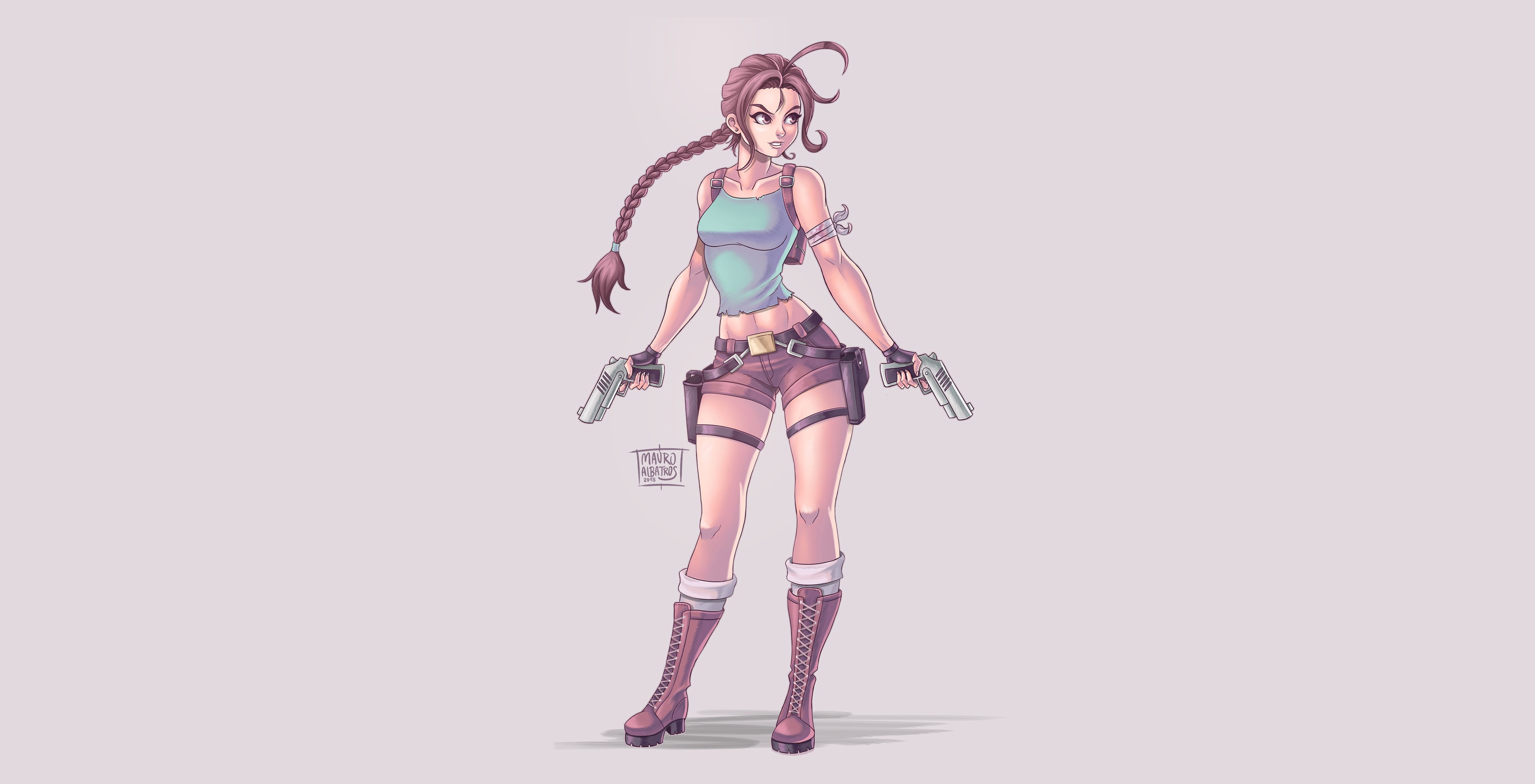 Lara Croft, artwork, Tomb Raider, Mauro Albatros, HD Wallpaper