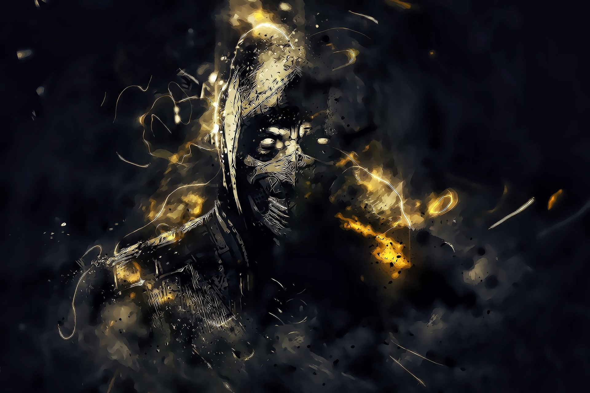 video games, video game art, Mortal Kombat, Scorpion (character), HD Wallpaper