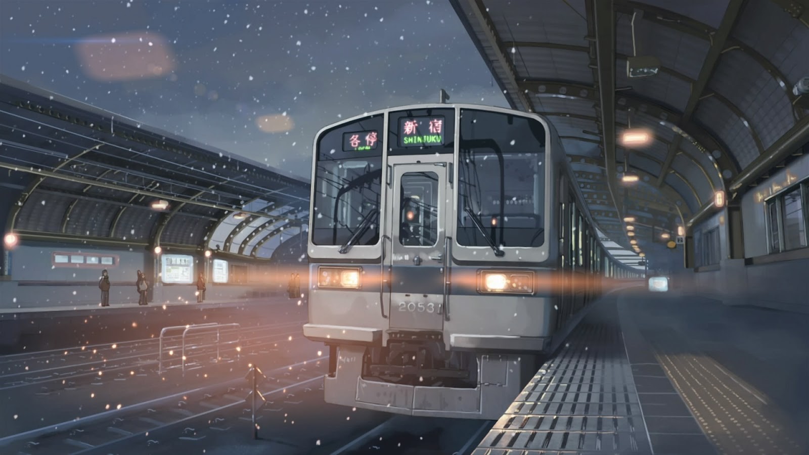 winter, train, train station, 5 Centimeters Per Second, HD Wallpaper