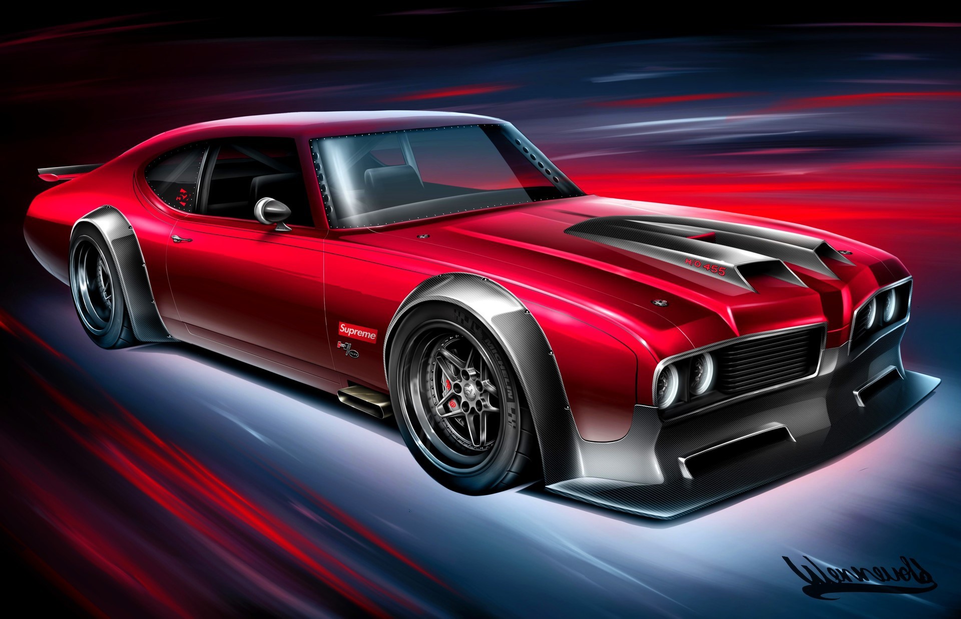 car, red cars, vehicle, artwork, HD Wallpaper