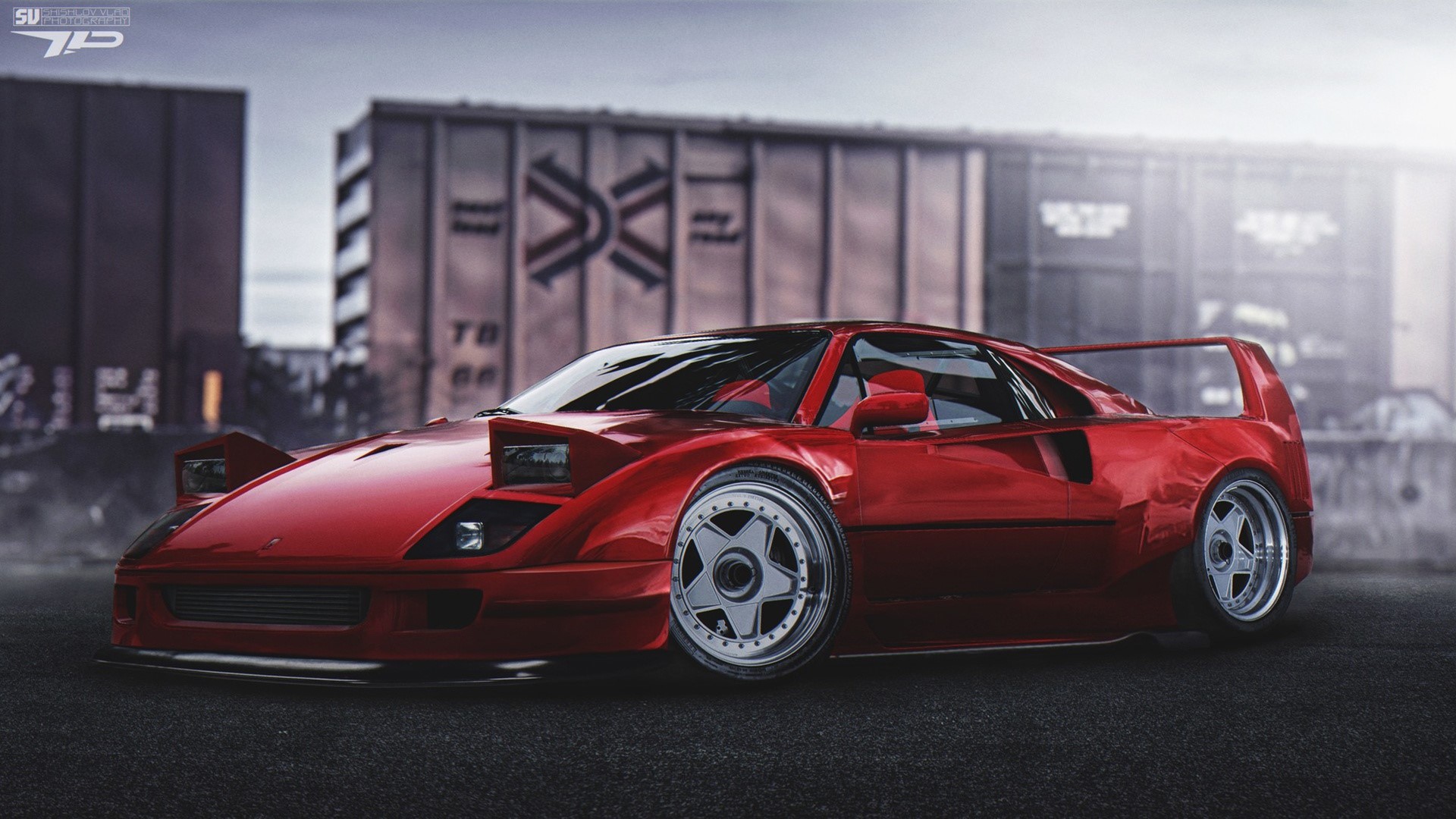 car, red cars, Ferrari, vehicle, Ferrari F40, pop-up headlights, HD Wallpaper