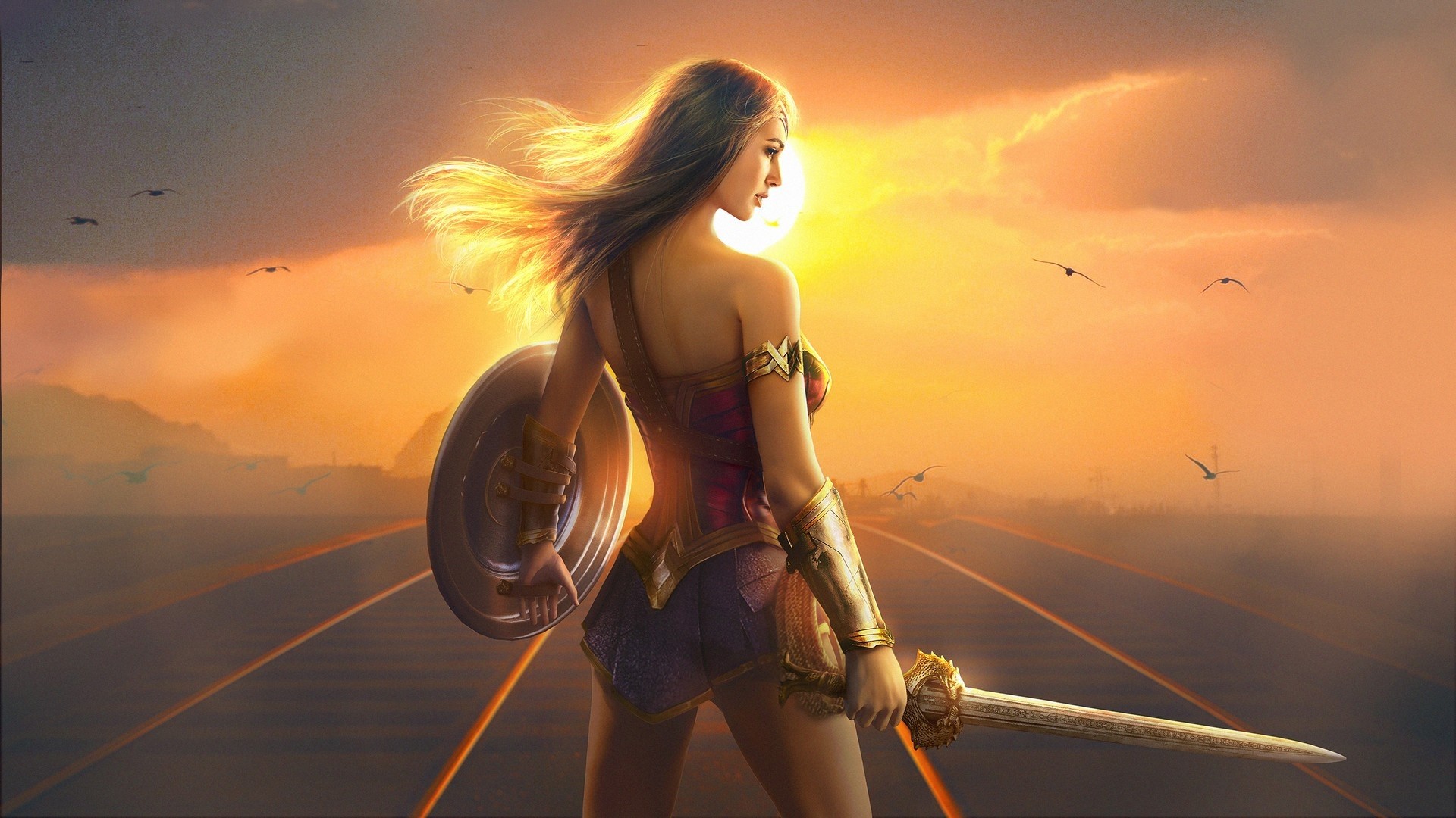 model, Wonder Woman, fan art, HD Wallpaper