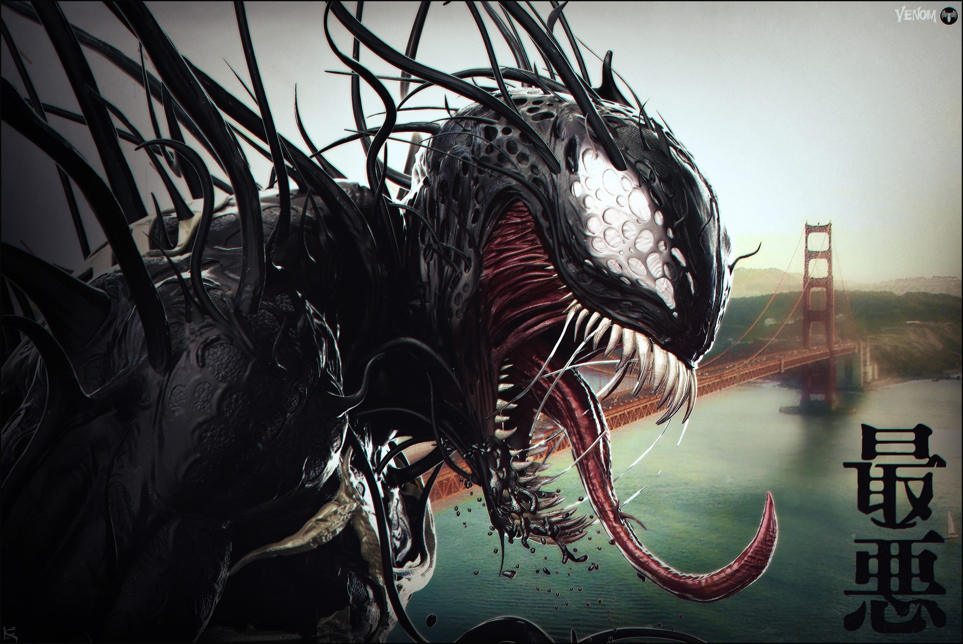 artwork, Venom, Spider-Man, HD Wallpaper