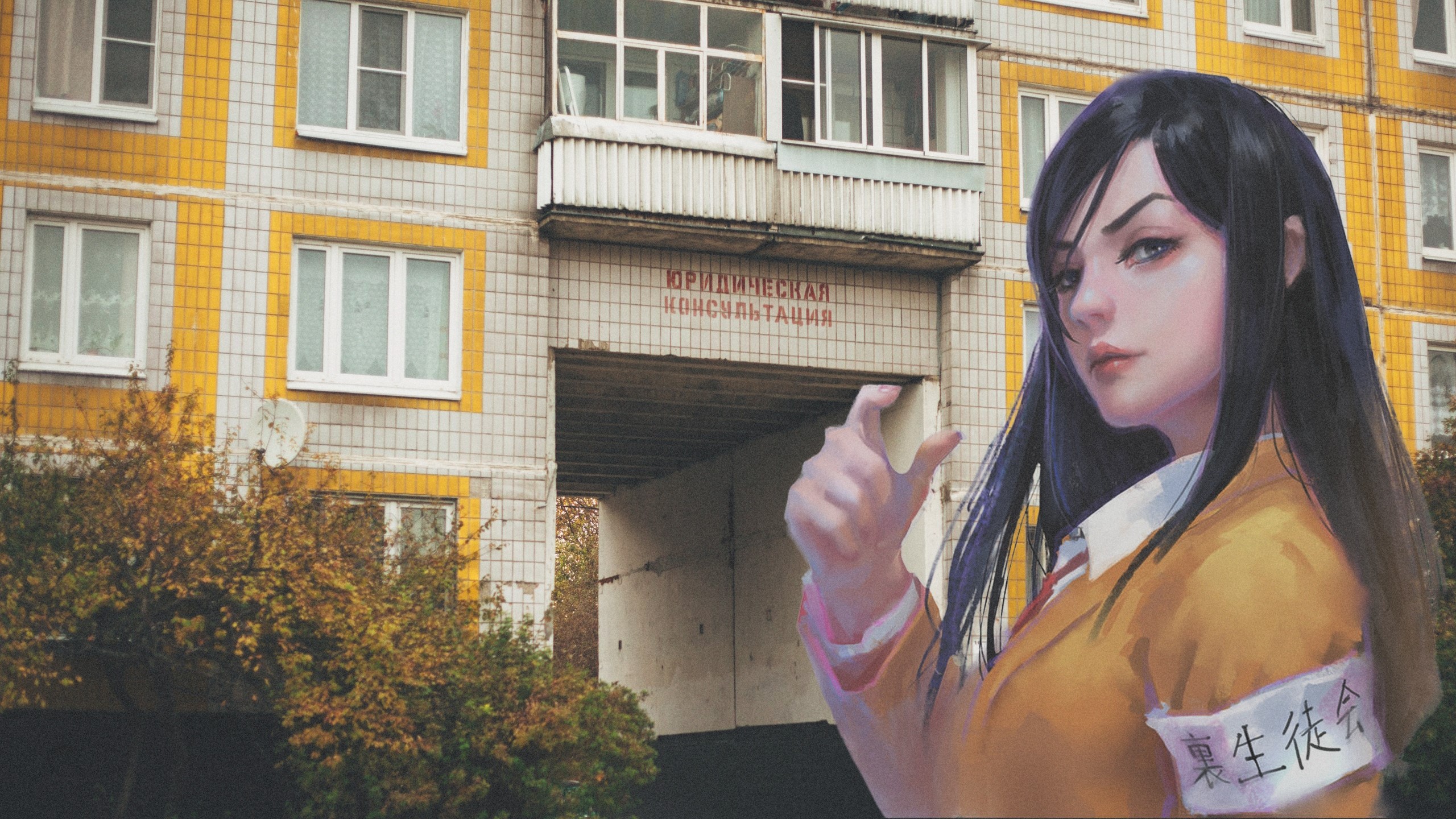 anime, city, 2D, anime girls, HD Wallpaper