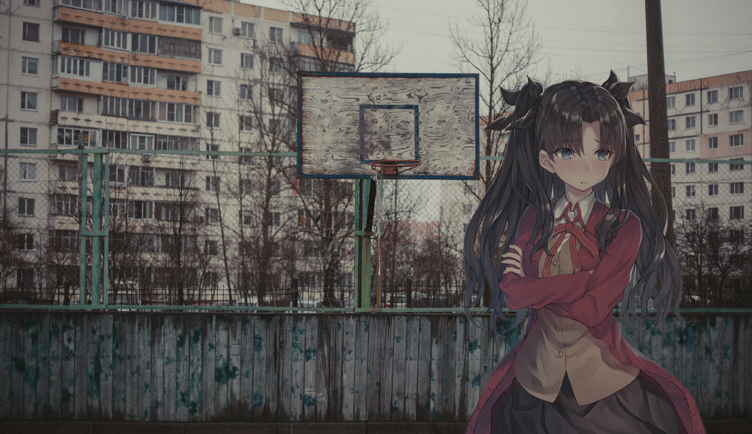 anime, city, 2D, Tohsaka Rin, anime girls, Fate/Stay Night, Fate Series, HD Wallpaper