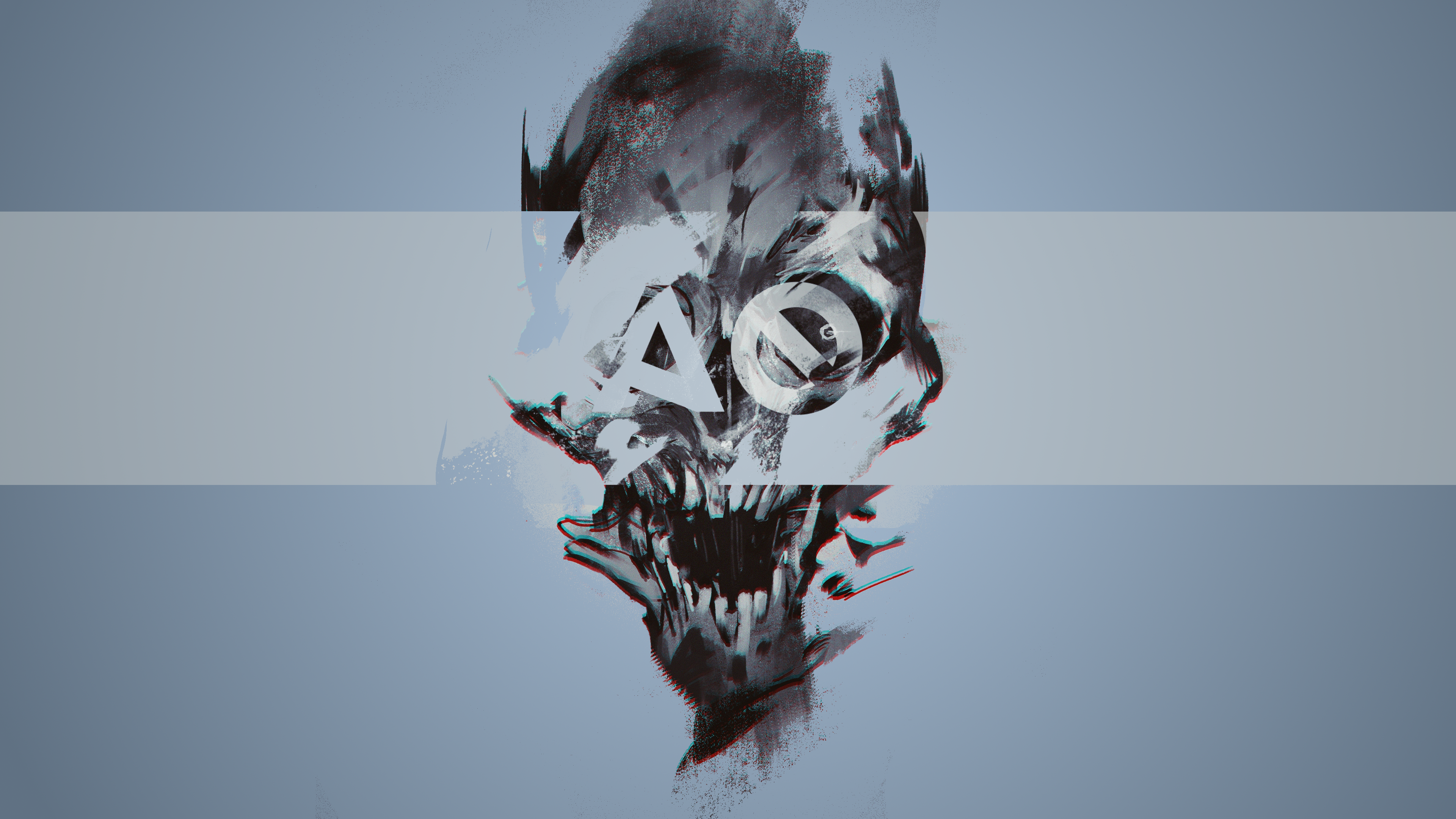 digital art, artwork, skull, minimalism, HD Wallpaper