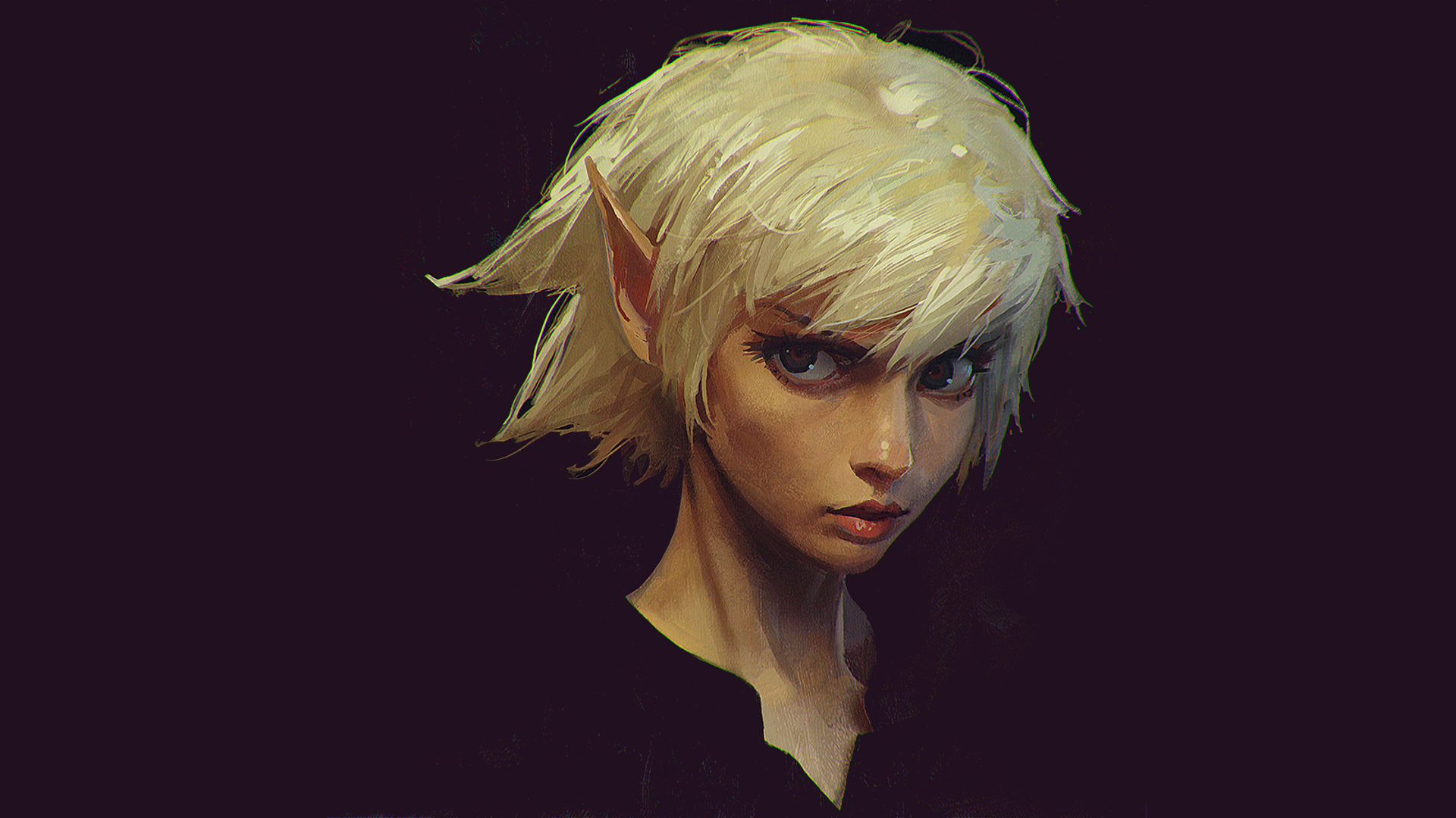 digital art, artwork, anime girls, elves, blonde, HD Wallpaper